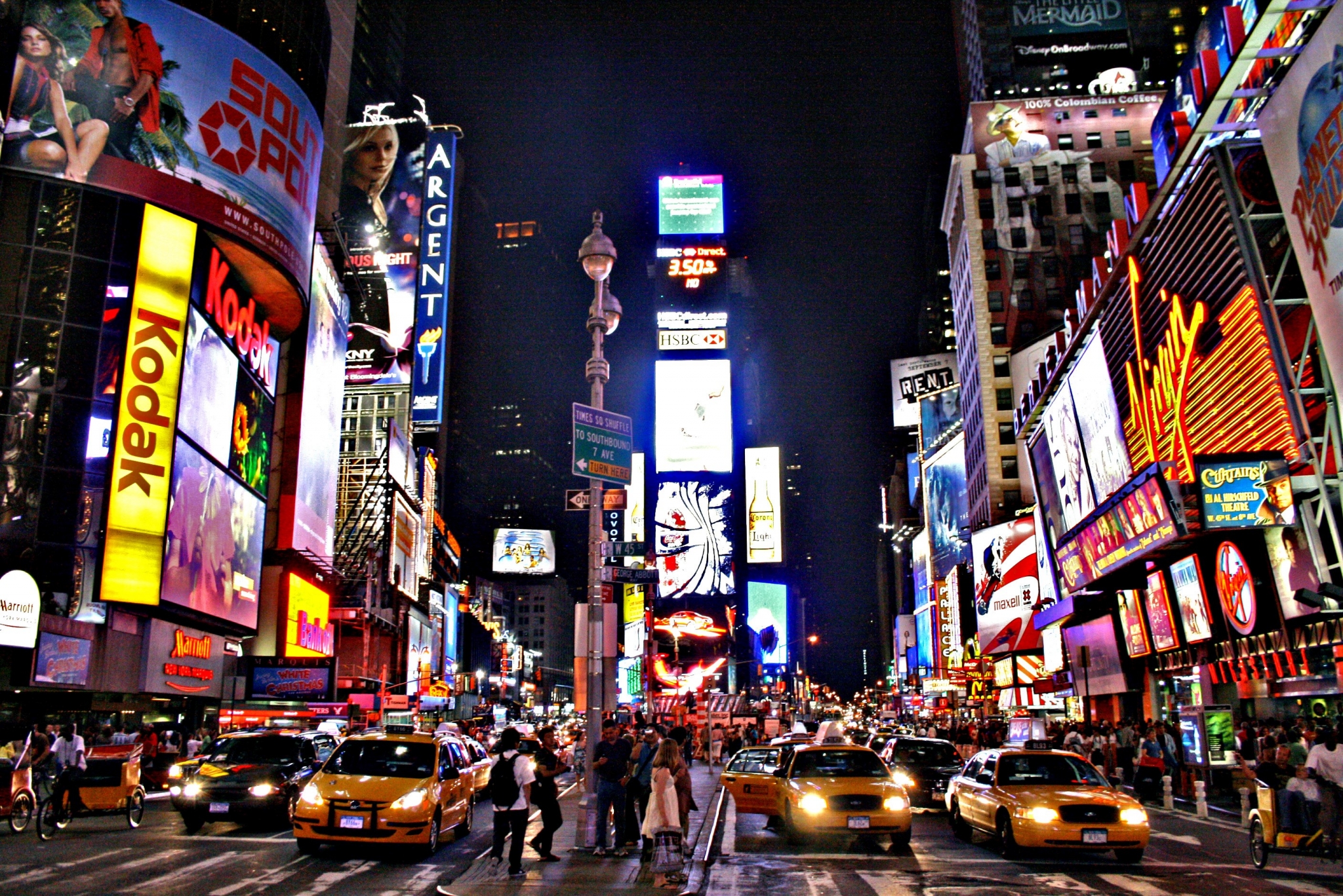 Times Square, New York City at Night HD Wallpaper