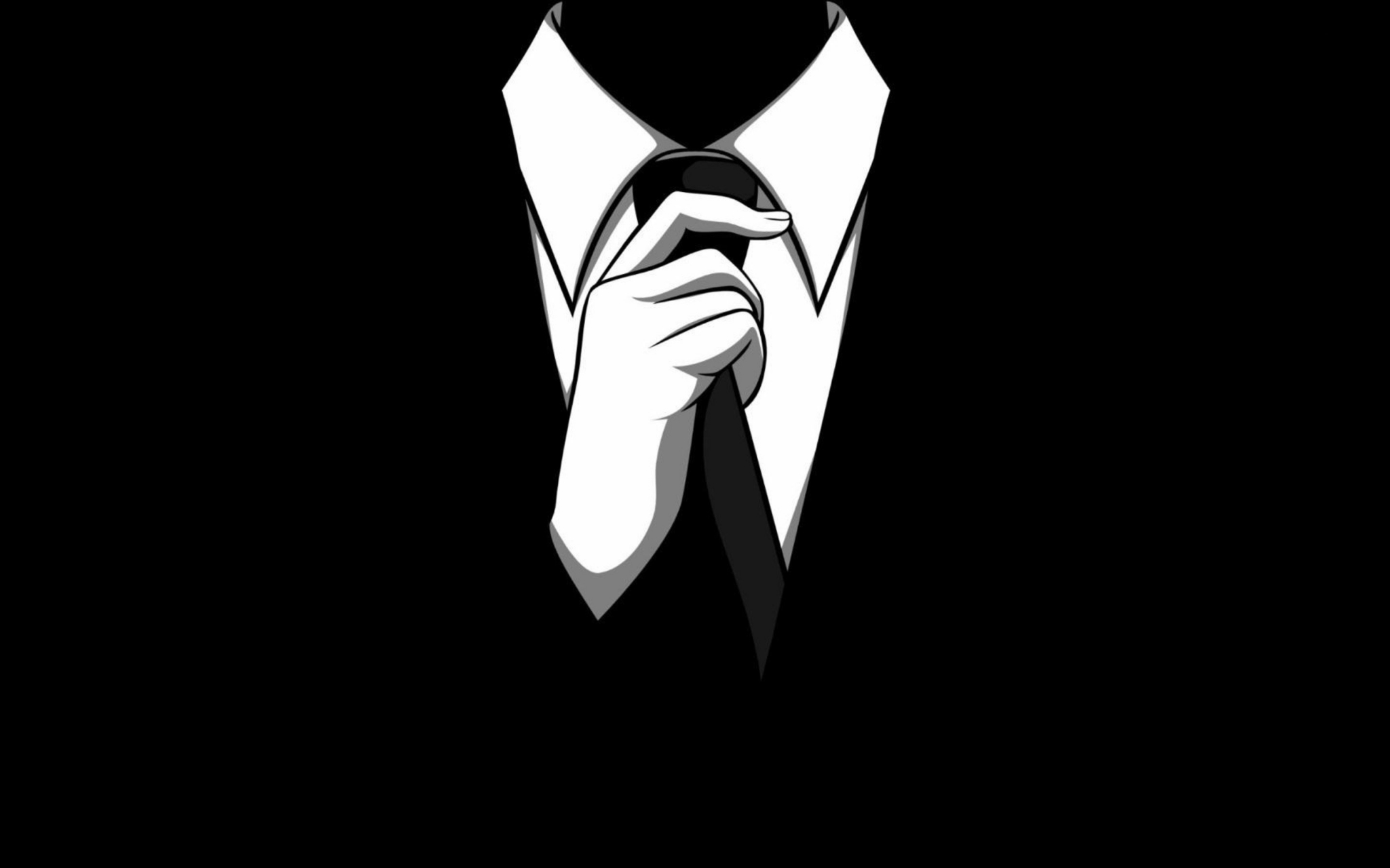 Anonymous figure in a suit adjusting tie HD Wallpaper