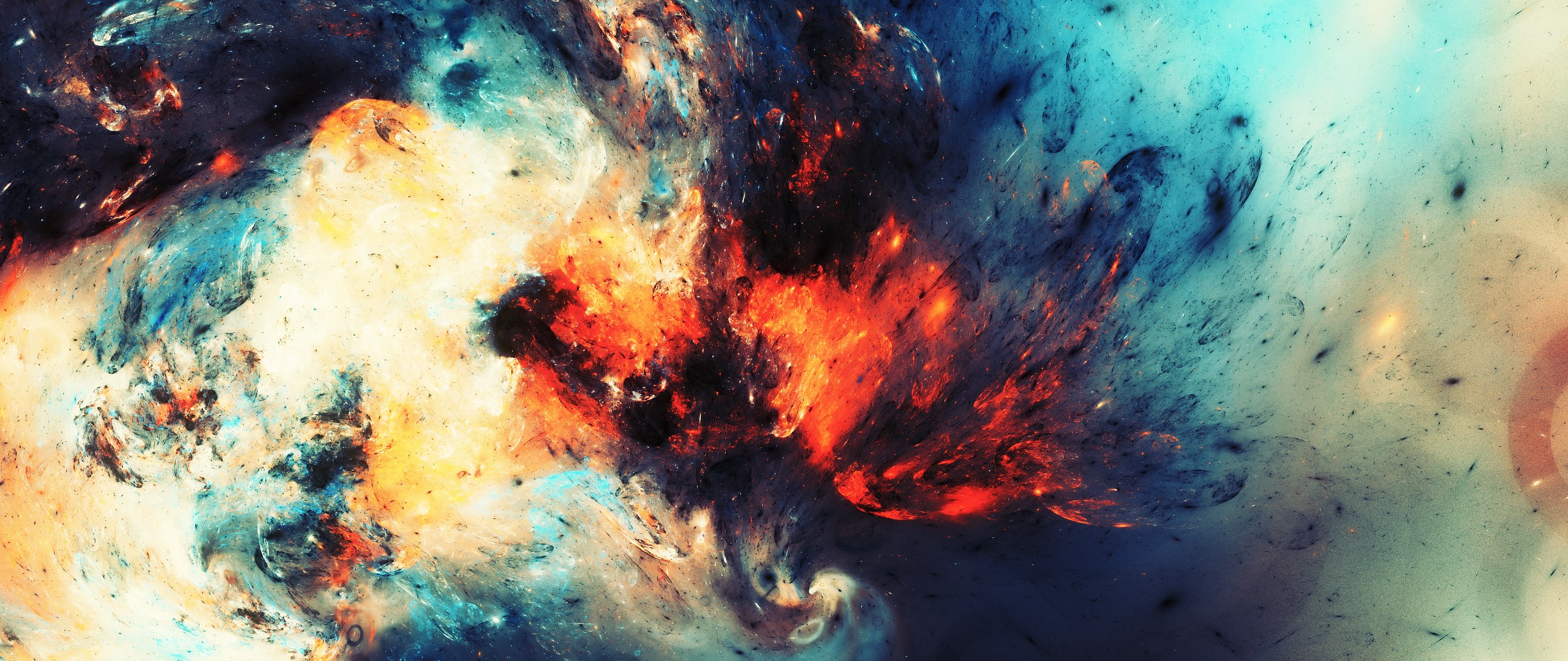 Abstract fractal explosion of color and light HD Wallpaper