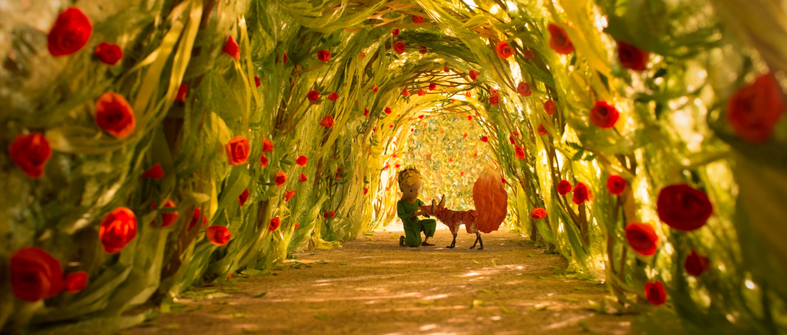 The Little Prince in Flower Tunnel HD Wallpaper