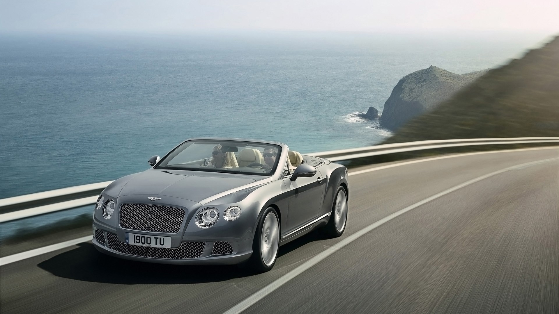 Bentley Continental GT Convertible on a Coastal Road HD Wallpaper