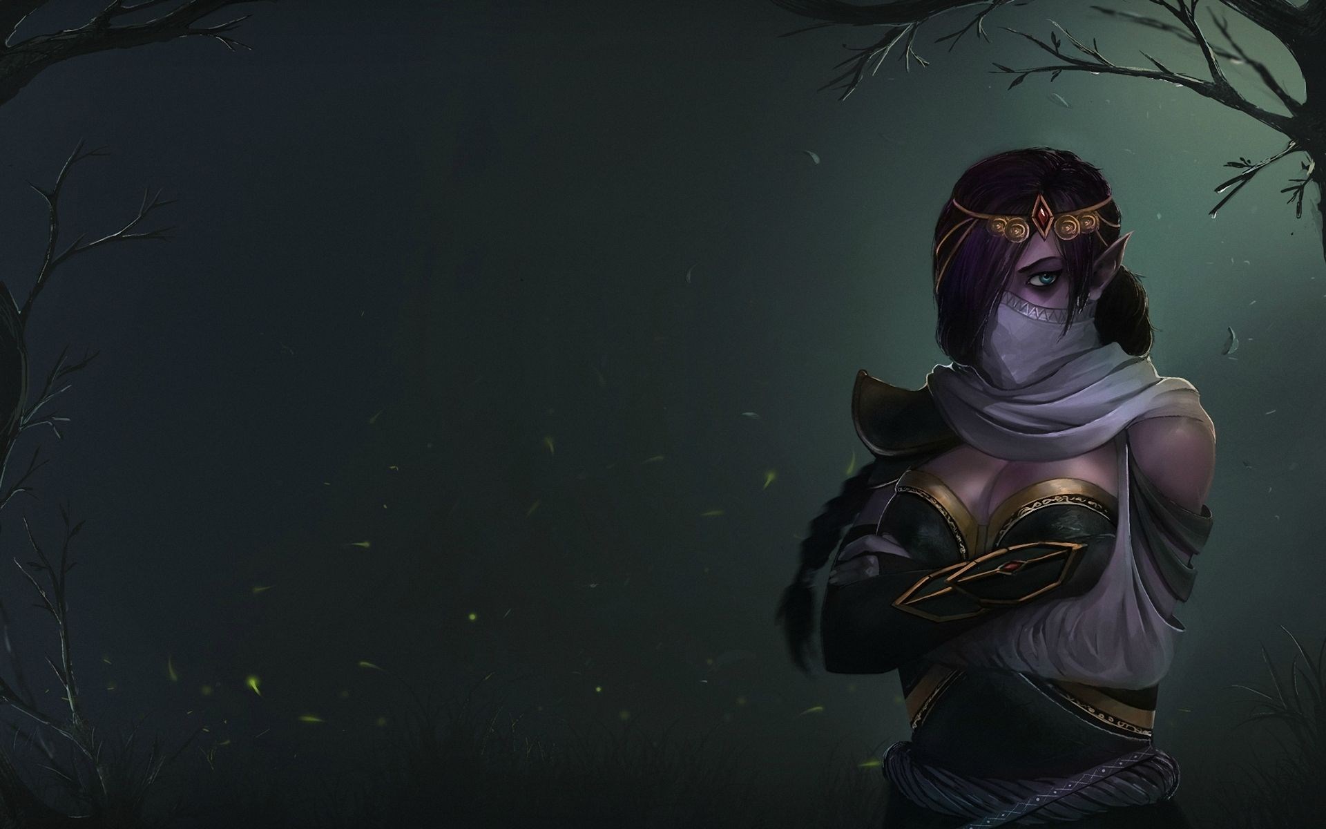 Dota 2 character in a dark forest HD Wallpaper