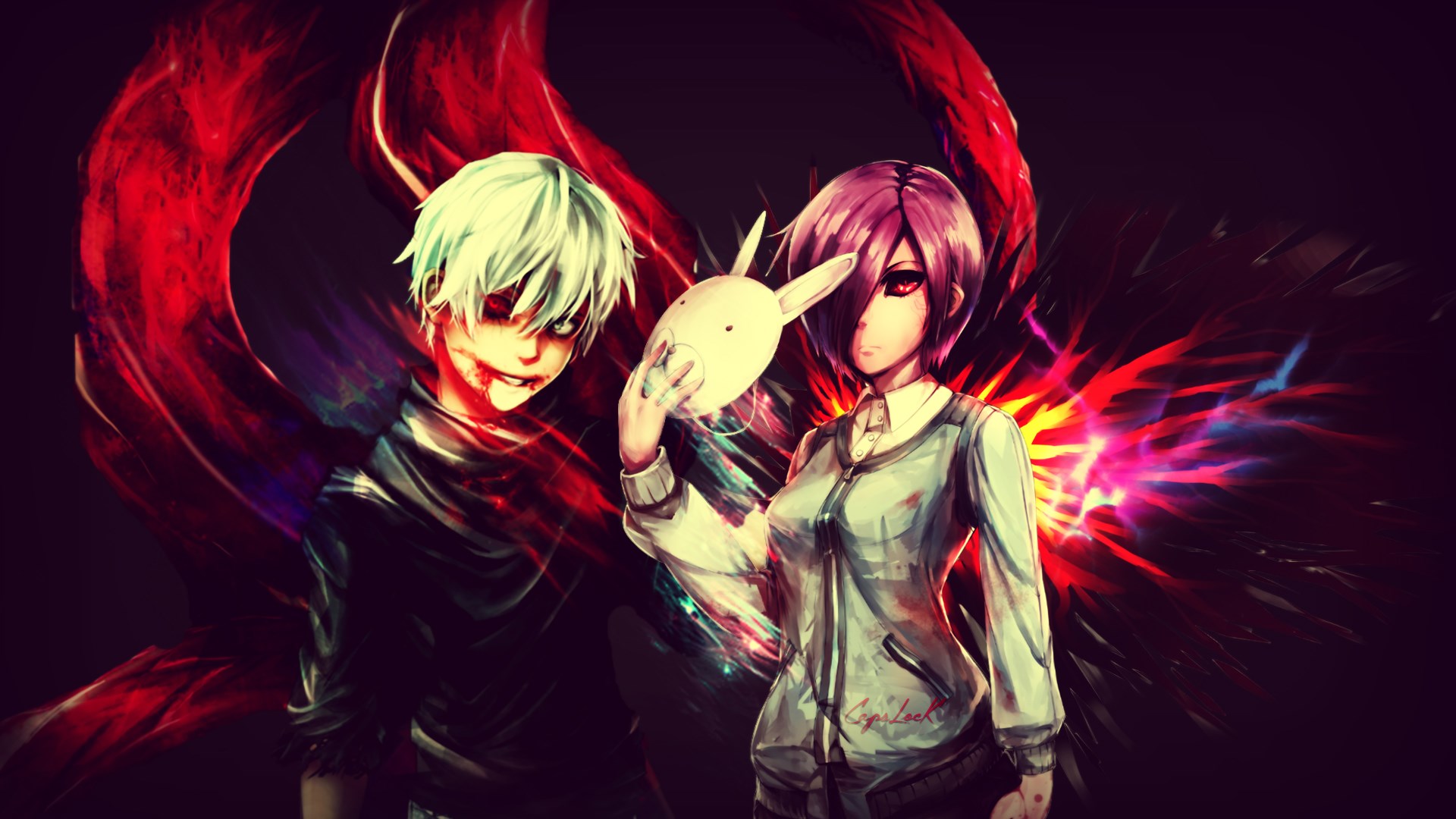 Kaneki and Touka from Tokyo Ghoul HD Wallpaper
