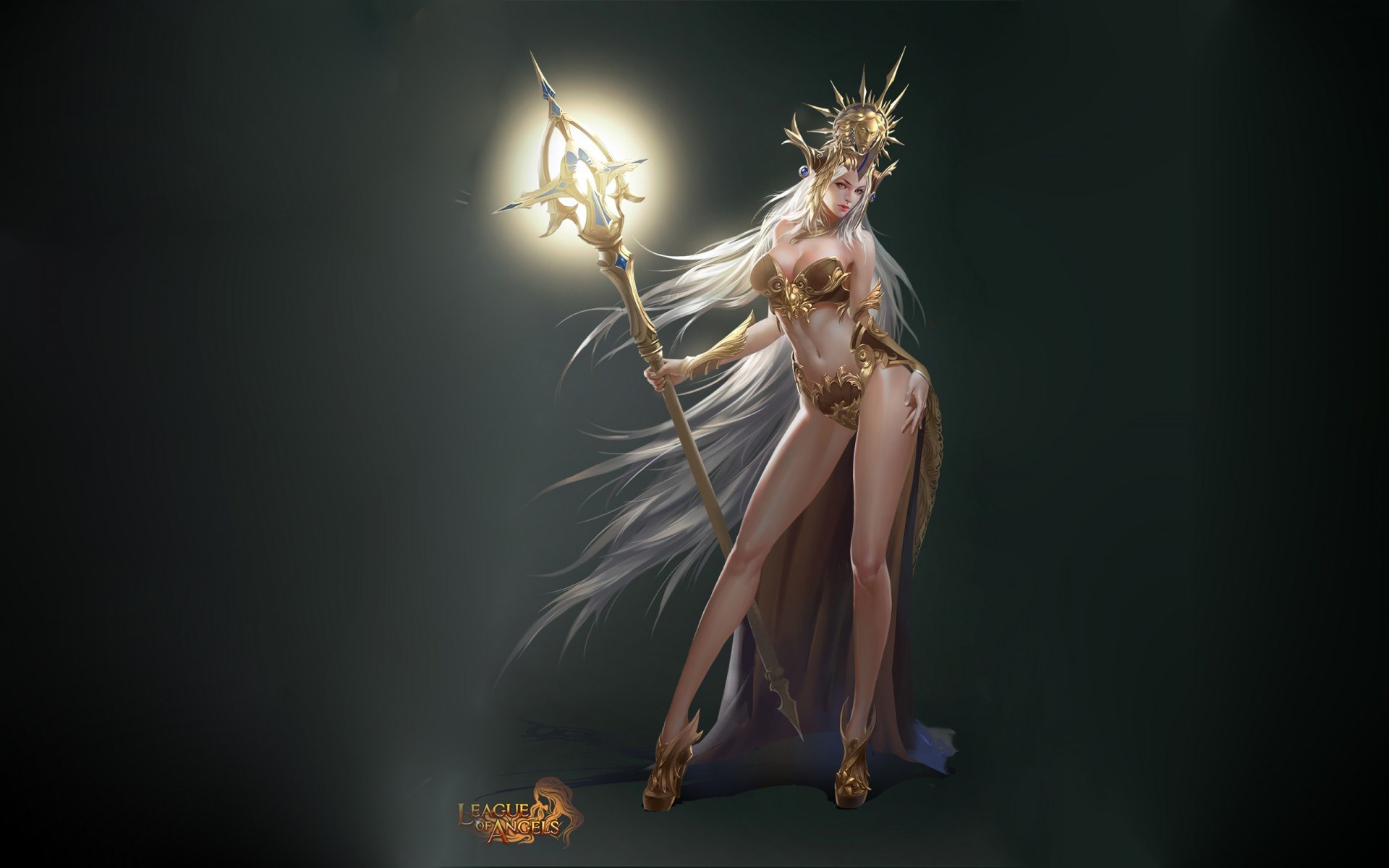 League of Angels character with staff HD Wallpaper