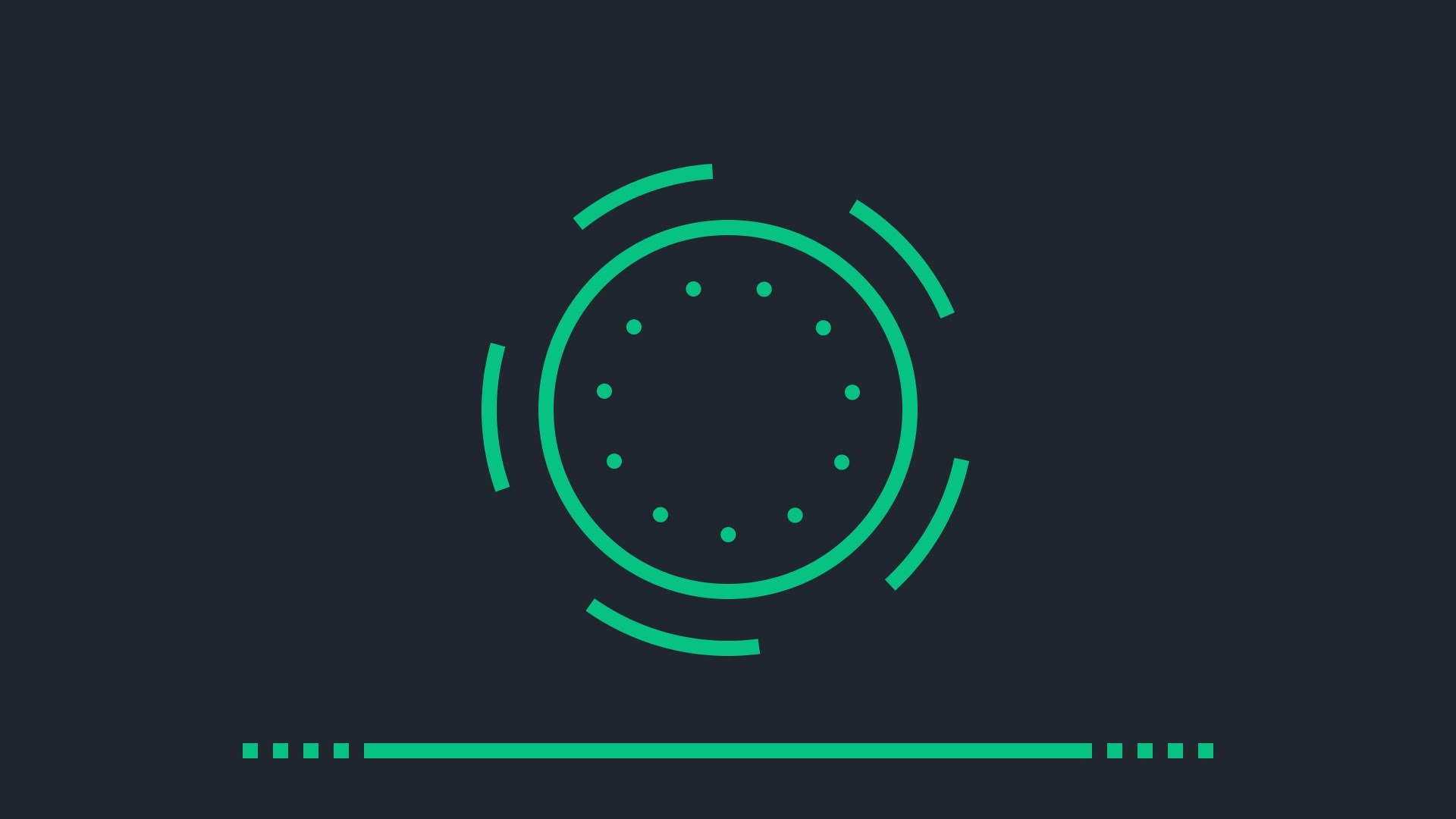 Minimalist Green Loading Circle and Line HD Wallpaper
