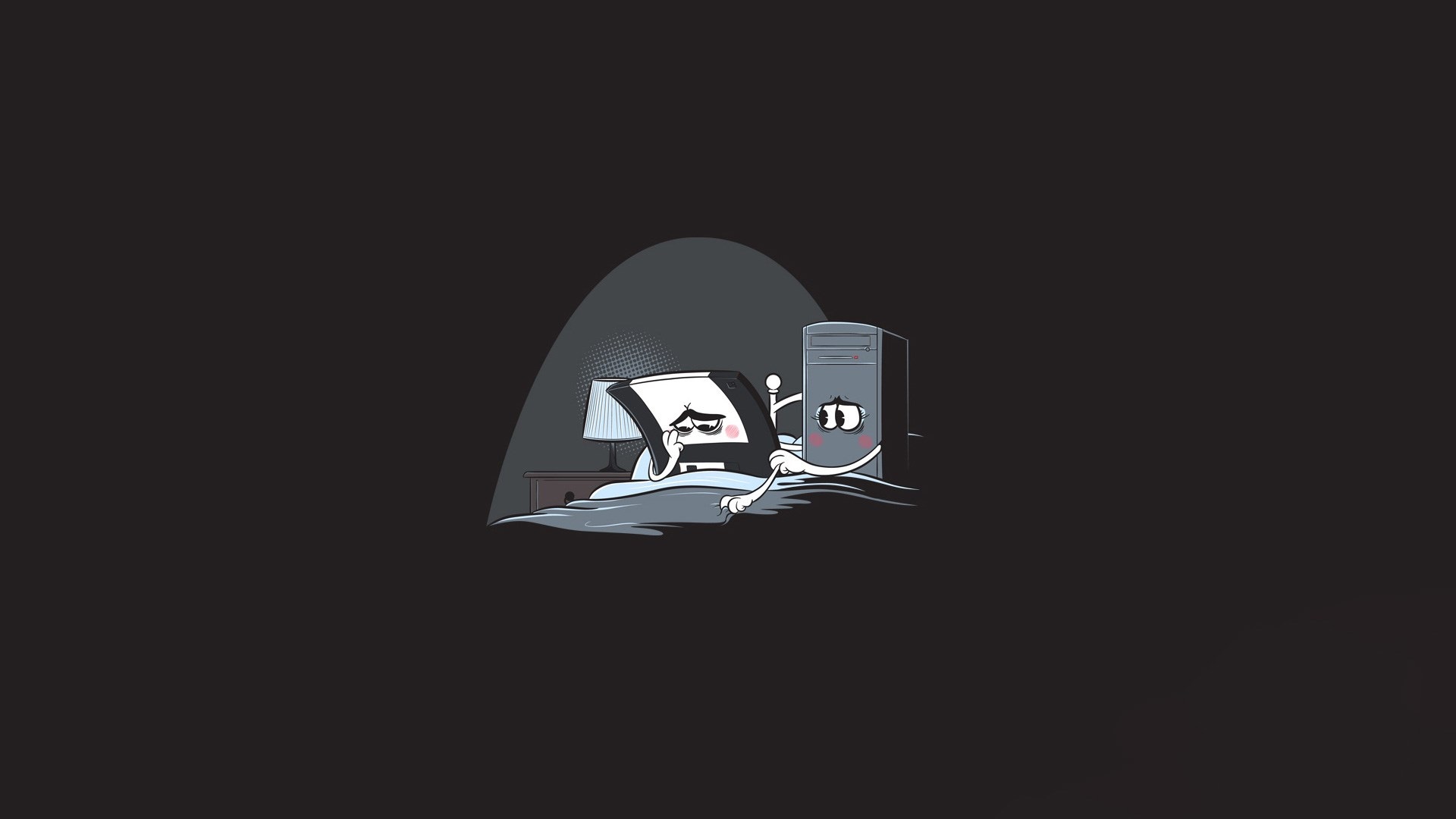 Computer and Monitor in Bed HD Wallpaper