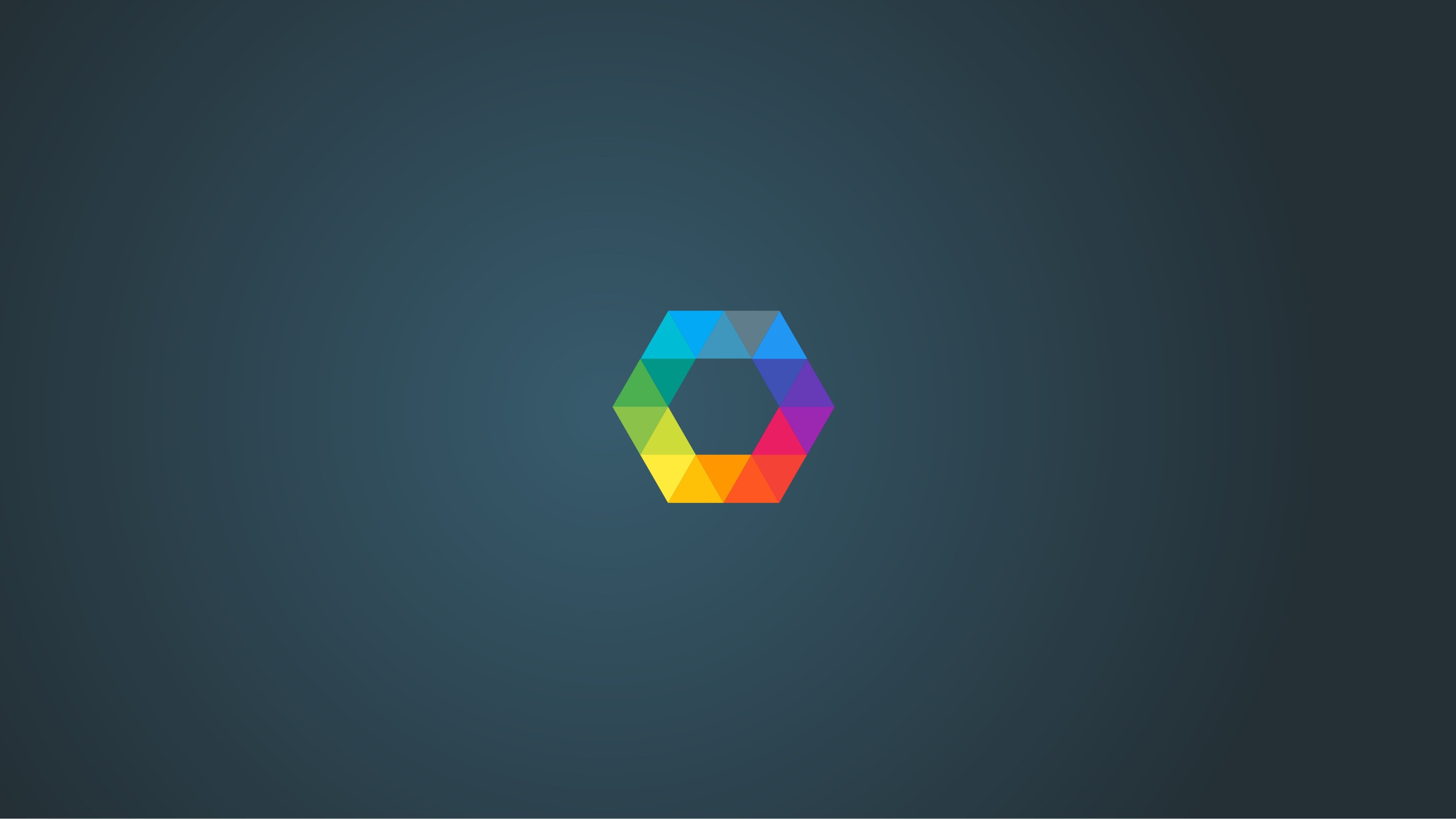Minimalist 4K Hexagon Logo HD Wallpaper