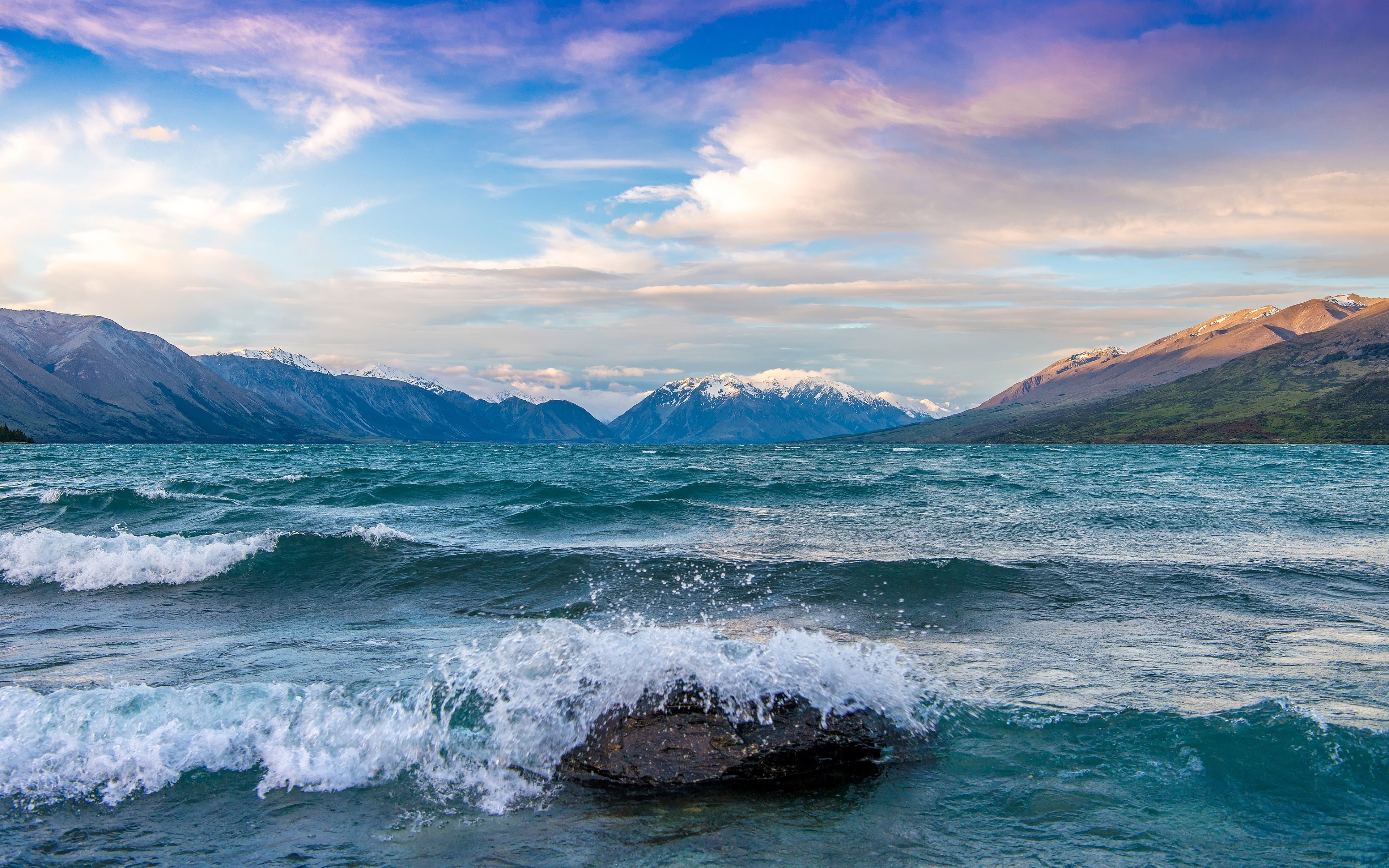 Beautiful Lake with Mountain View at Sunset 4K HD Wallpaper