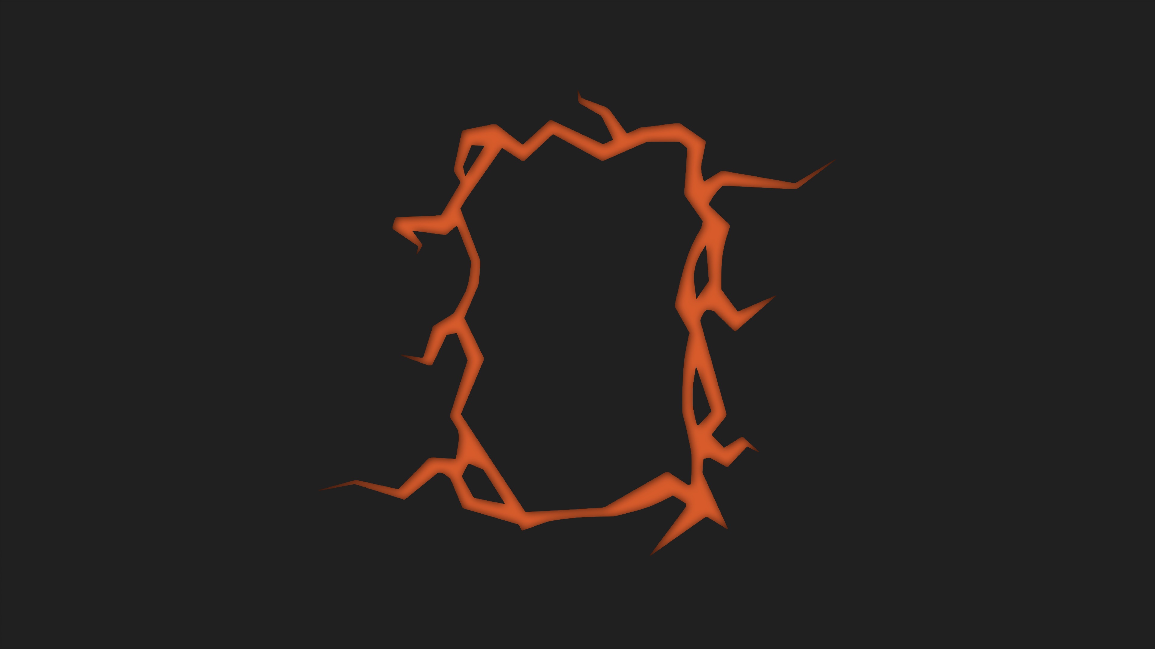 Orange Crackling Portal on Black Background 4K HD Wallpaper