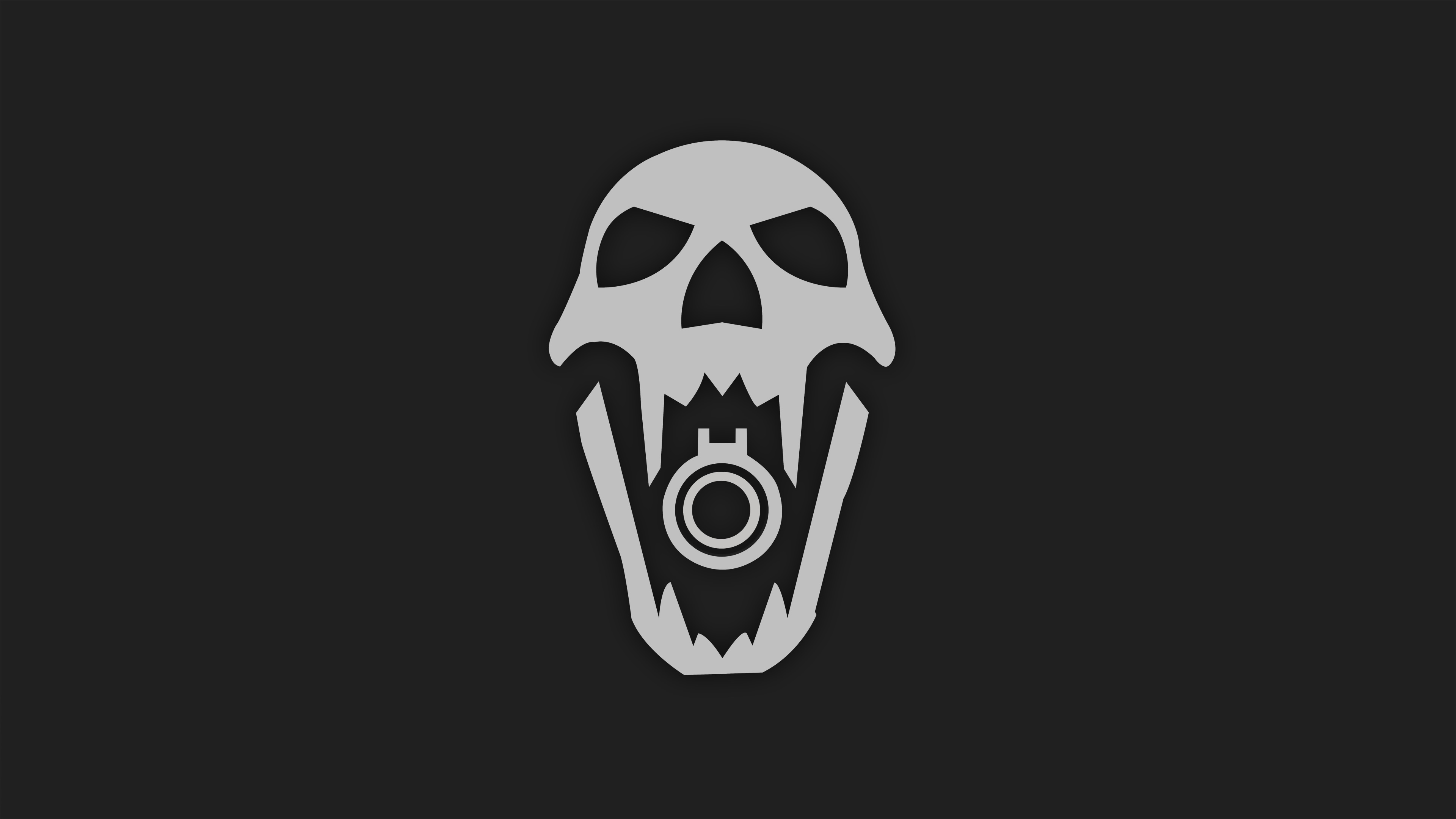 Skull with scope logo 4K HD Wallpaper