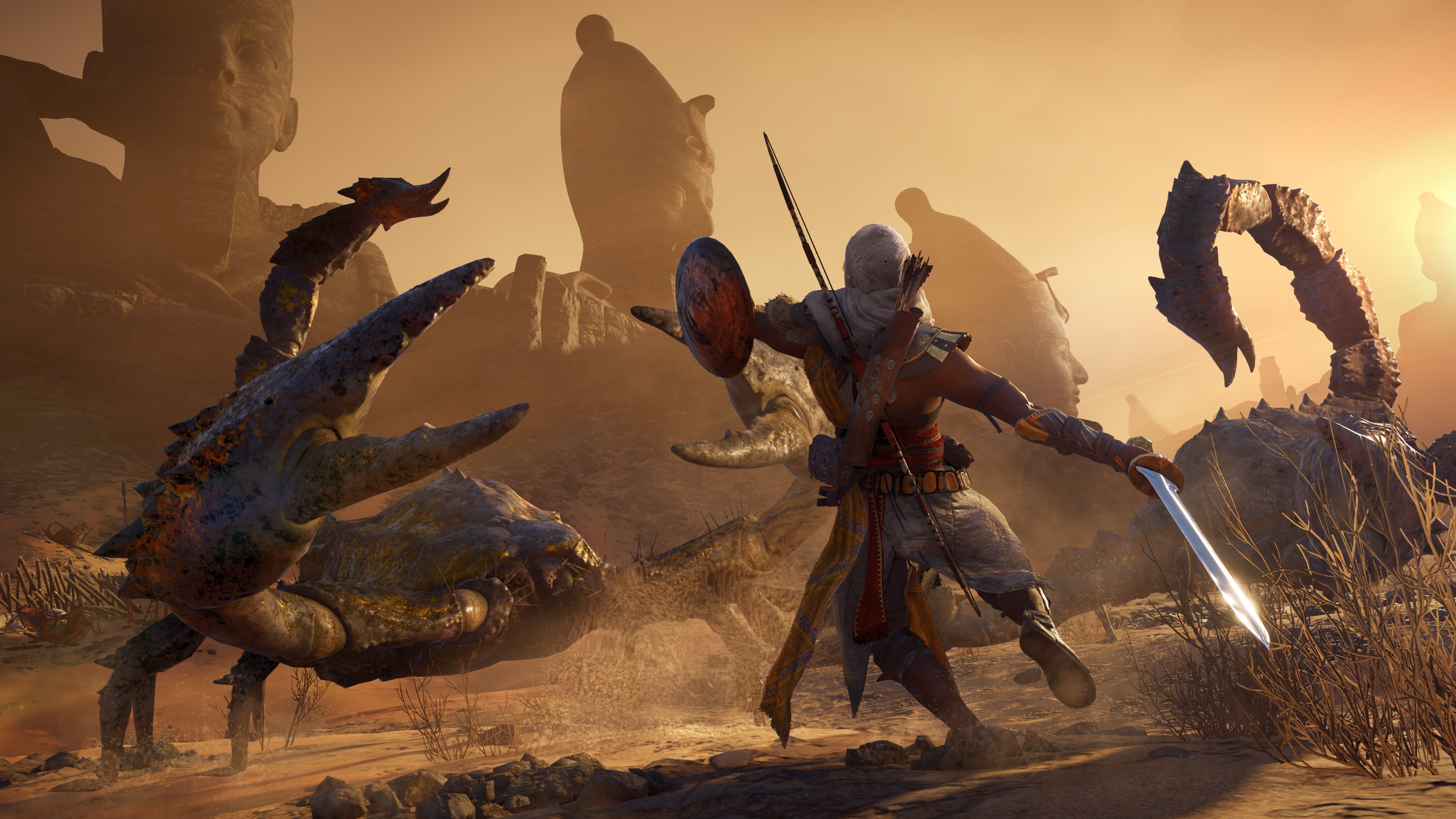 Assassin's Creed Origins 4K Scorpion Fight HD Wallpaper