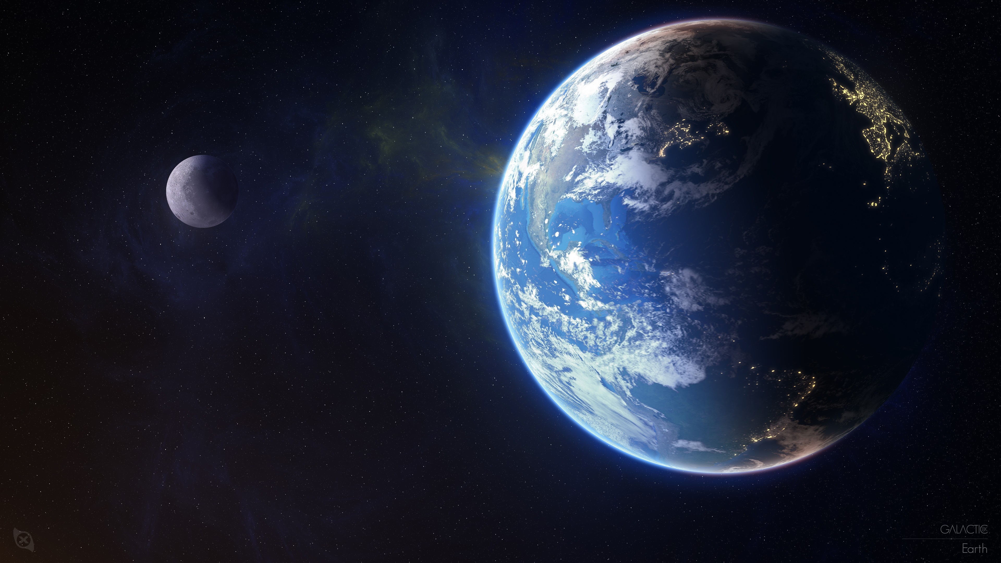 Earth and Moon from Space 4K HD Wallpaper