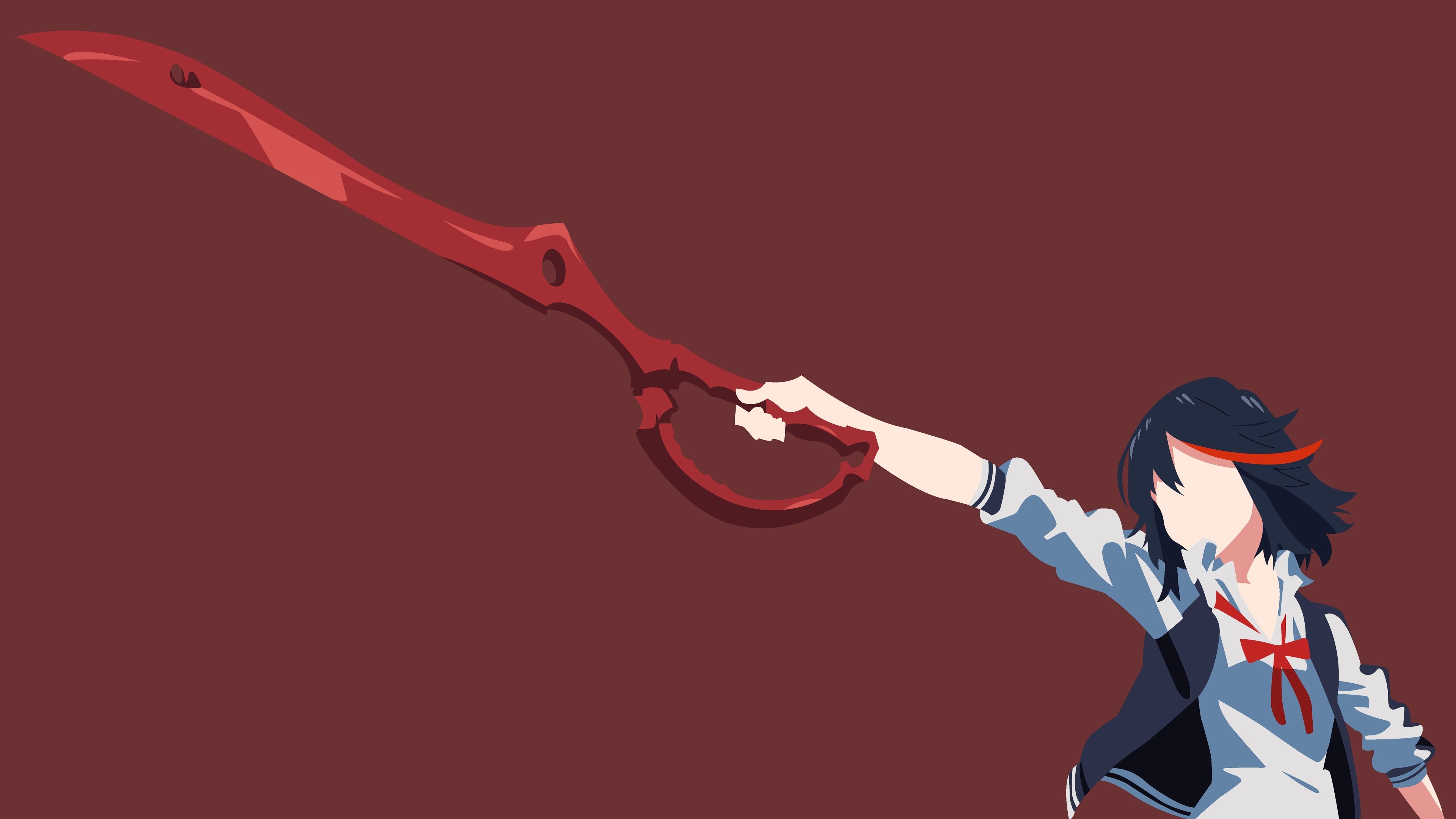 Ryuko Matoi from Kill la Kill with Scissor Blade 4K HD Wallpaper