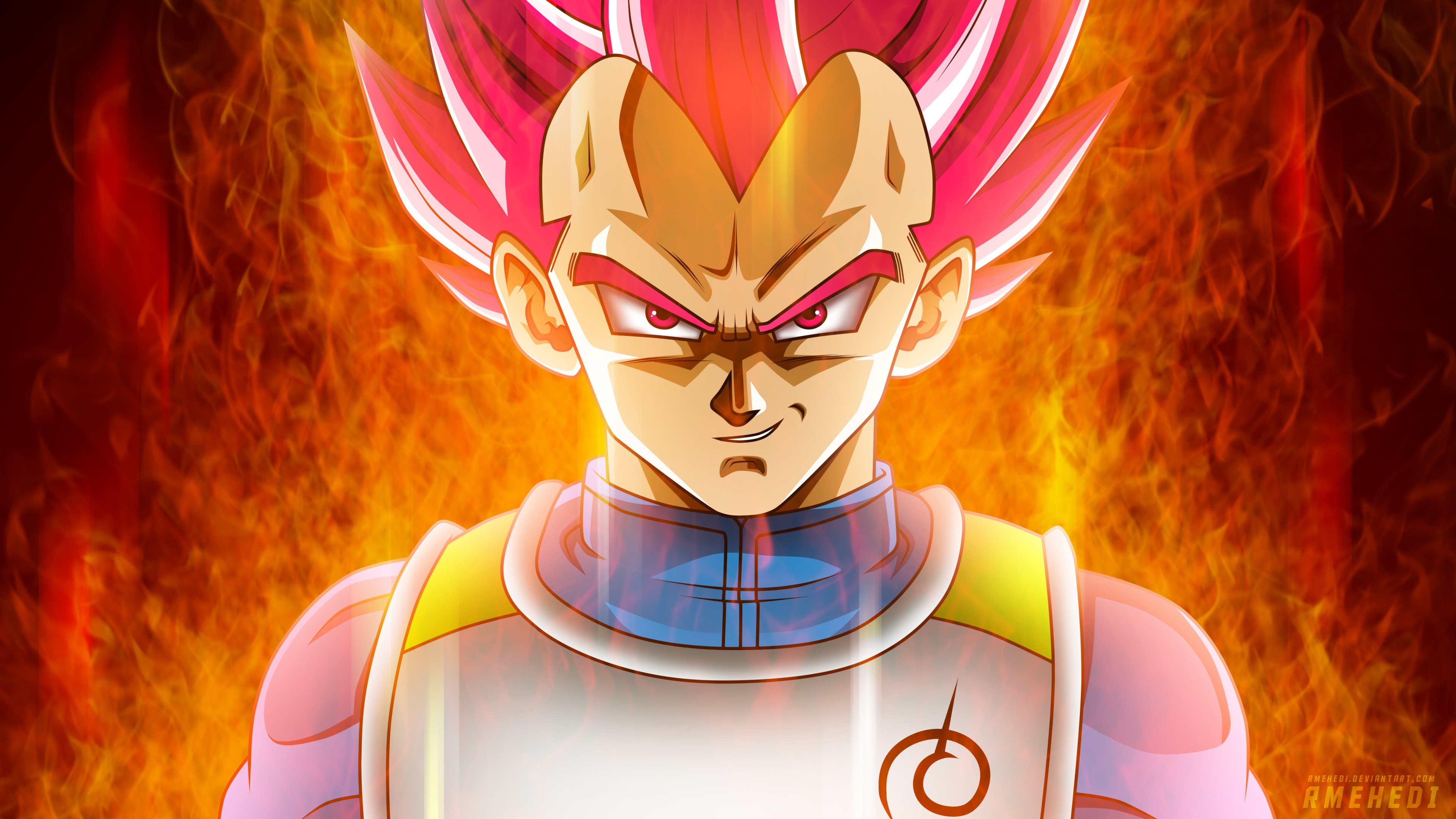 Vegeta from Dragon Ball Super in Super Saiyan God Super Saiyan form HD Wallpaper