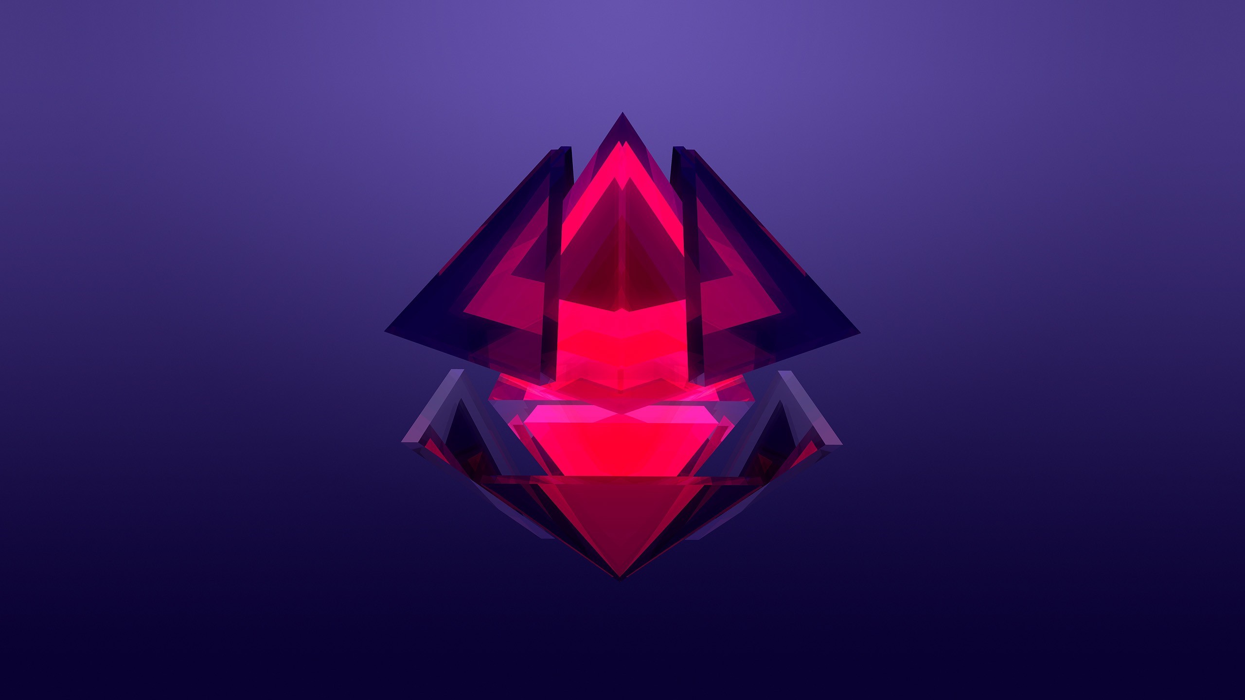 Abstract geometric crystal formation with facets HD Wallpaper
