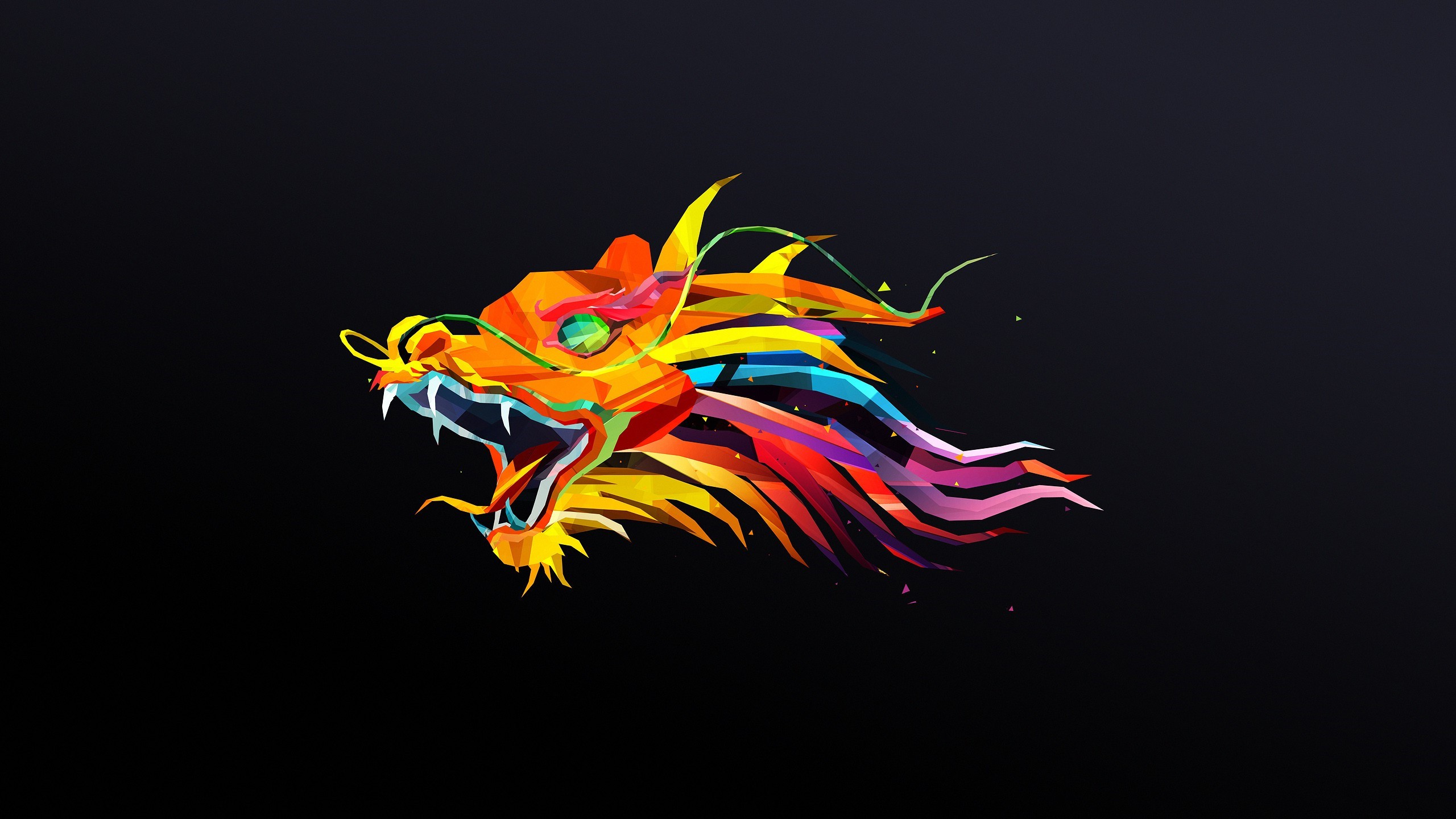 Geometric Dragon Head by Justin Maller HD Wallpaper