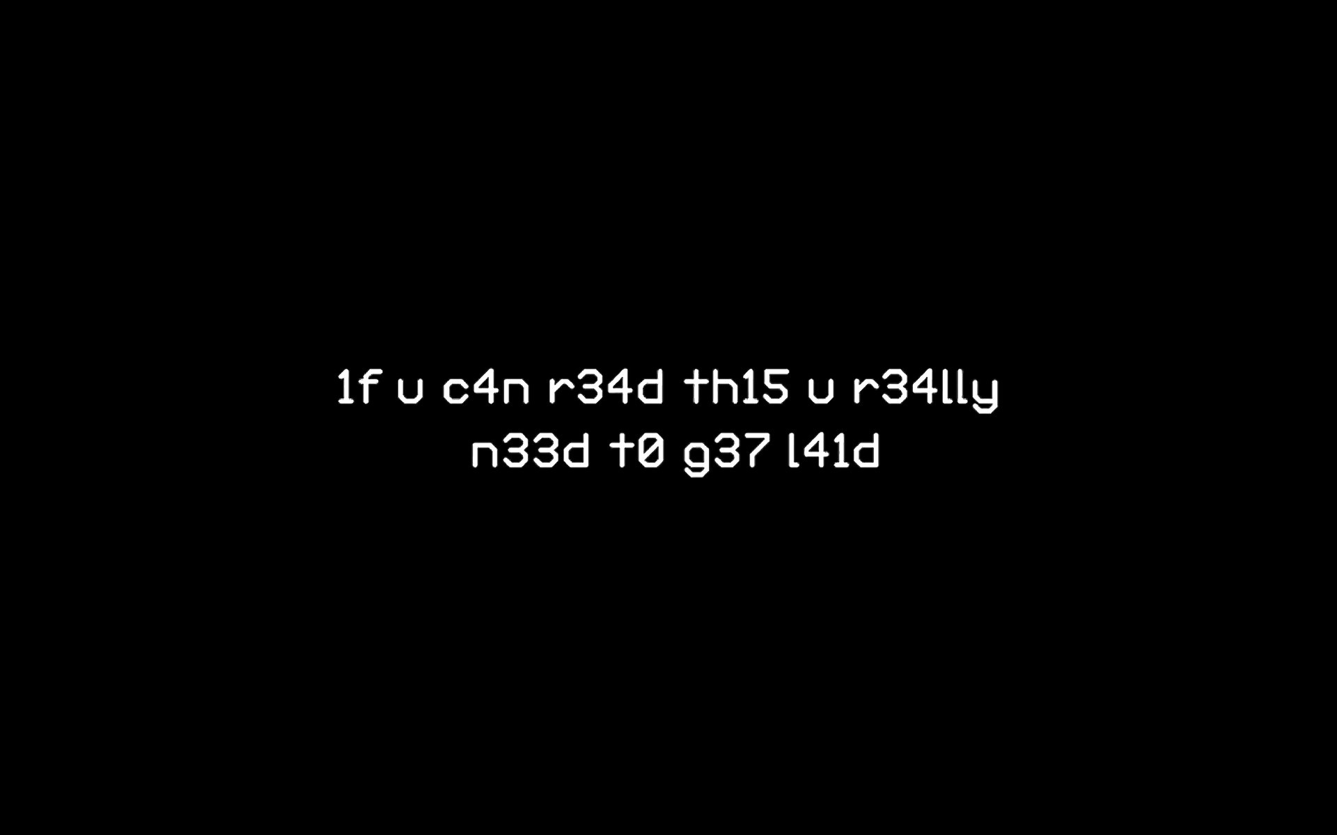 Leet speak text on black background HD Wallpaper