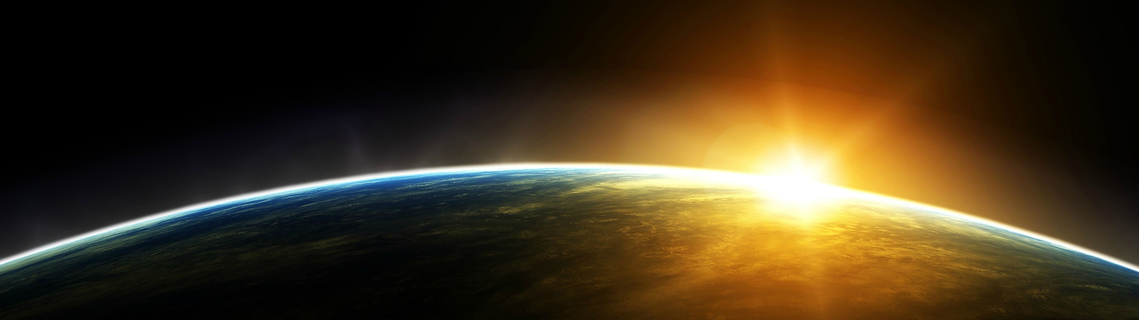 Earth sunrise in space HD Wallpaper