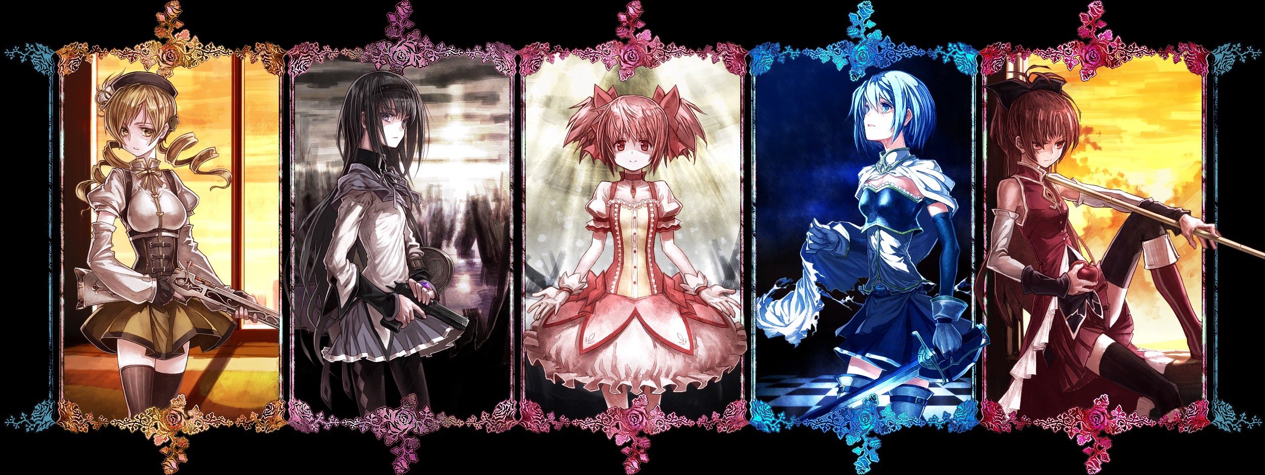 Magical Girls from Puella Magi Madoka Magica HD Wallpaper