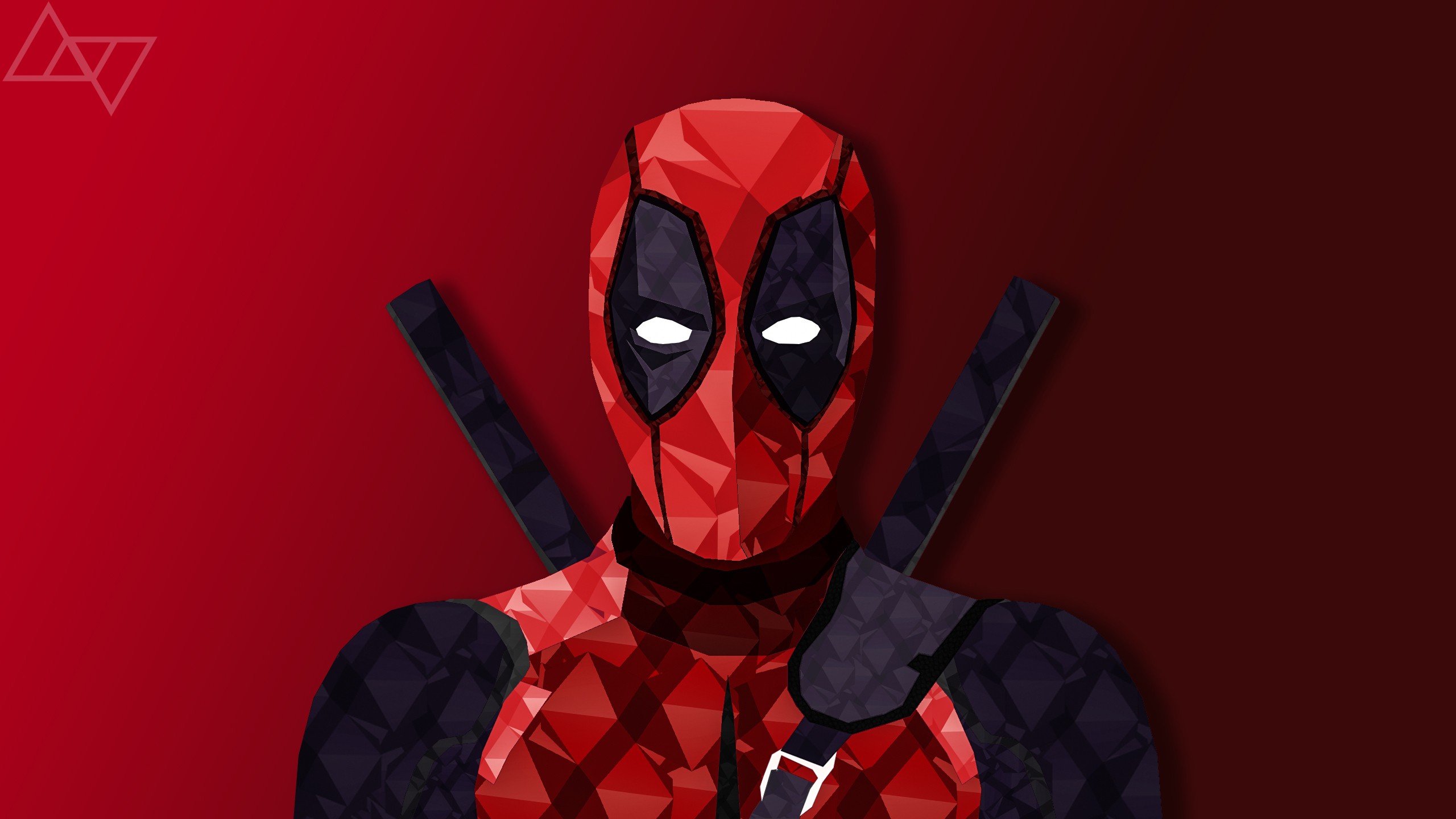 Deadpool from Marvel Comics Low Poly Art HD Wallpaper