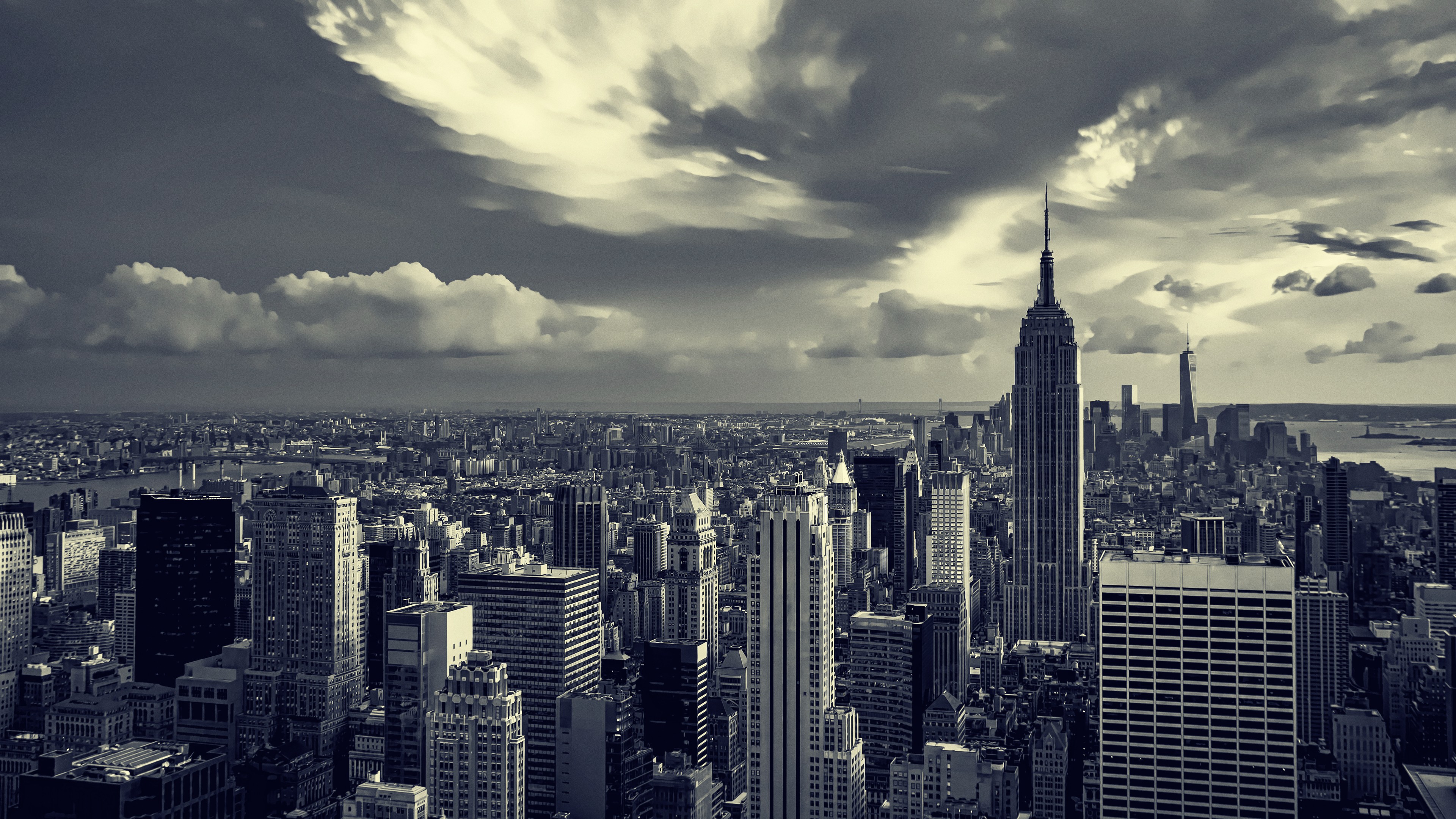 New York City Skyline with Empire State Building HD Wallpaper