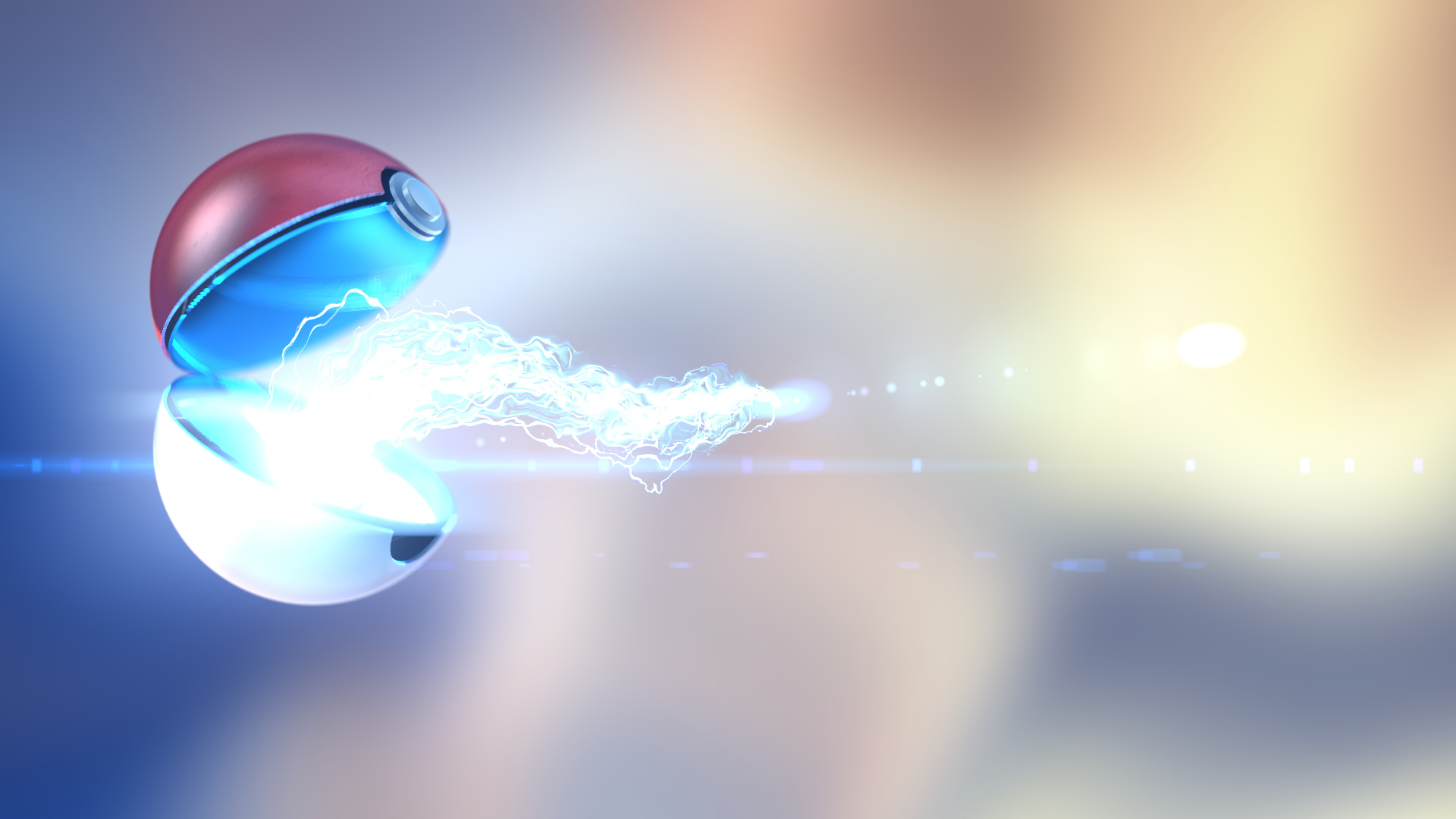 Pokemon Crystal Pokeball releasing electric energy HD Wallpaper