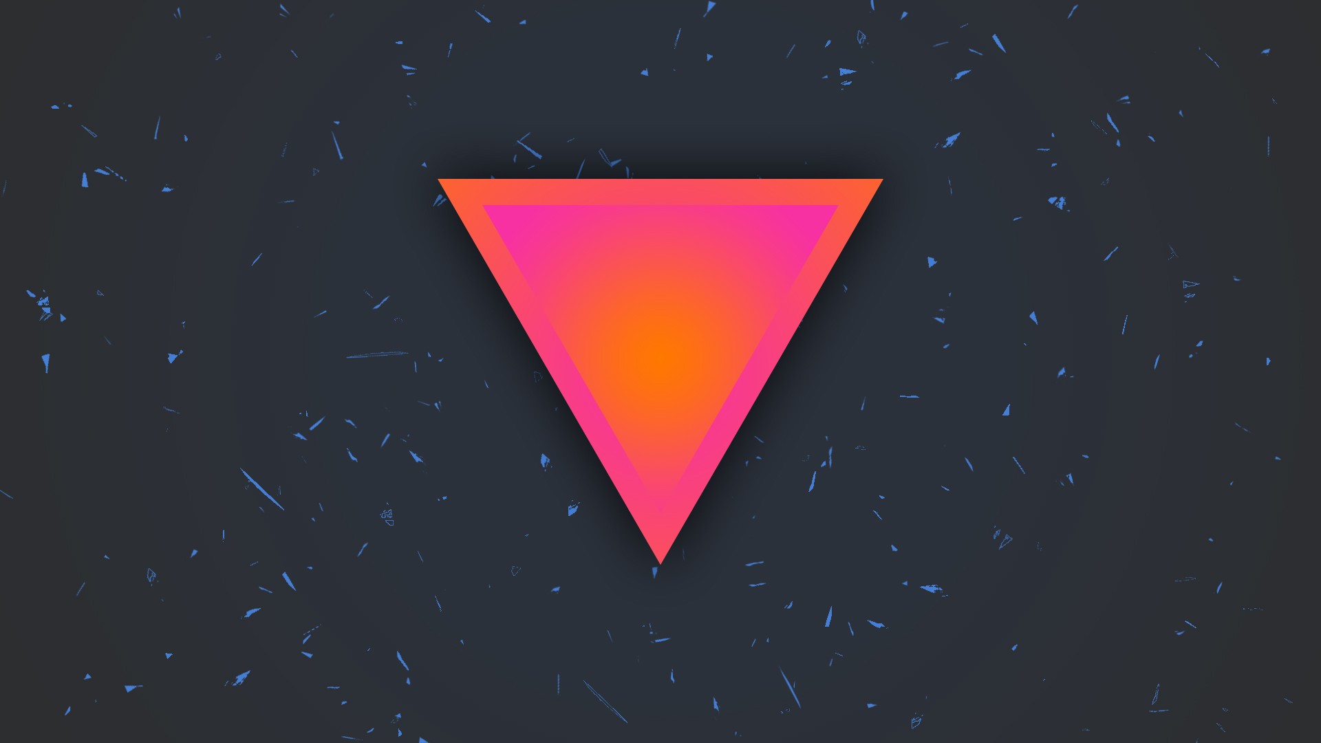 Abstract gradient triangle on speckled dark background HD Wallpaper