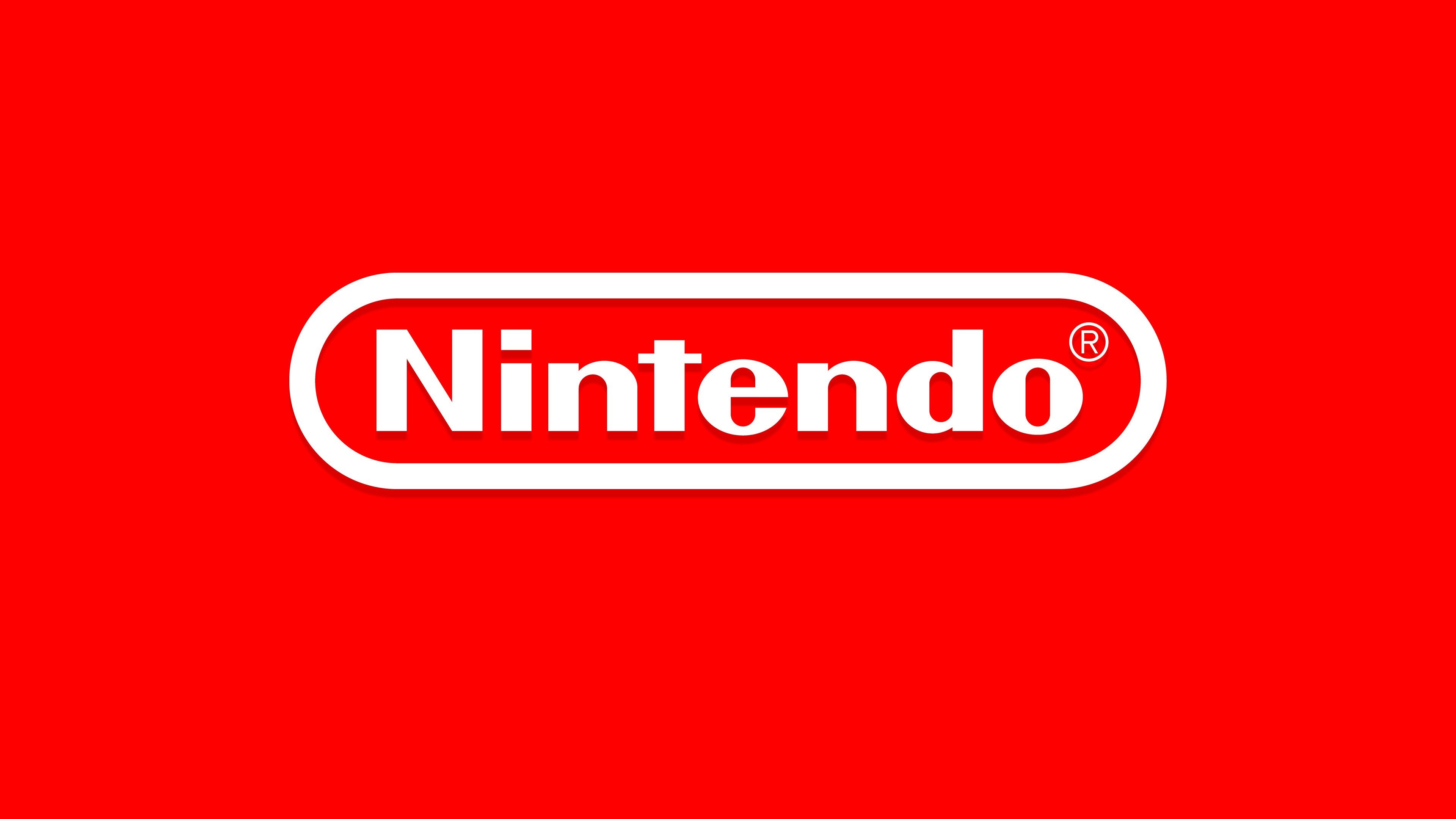 Nintendo logo on red background HD Wallpaper