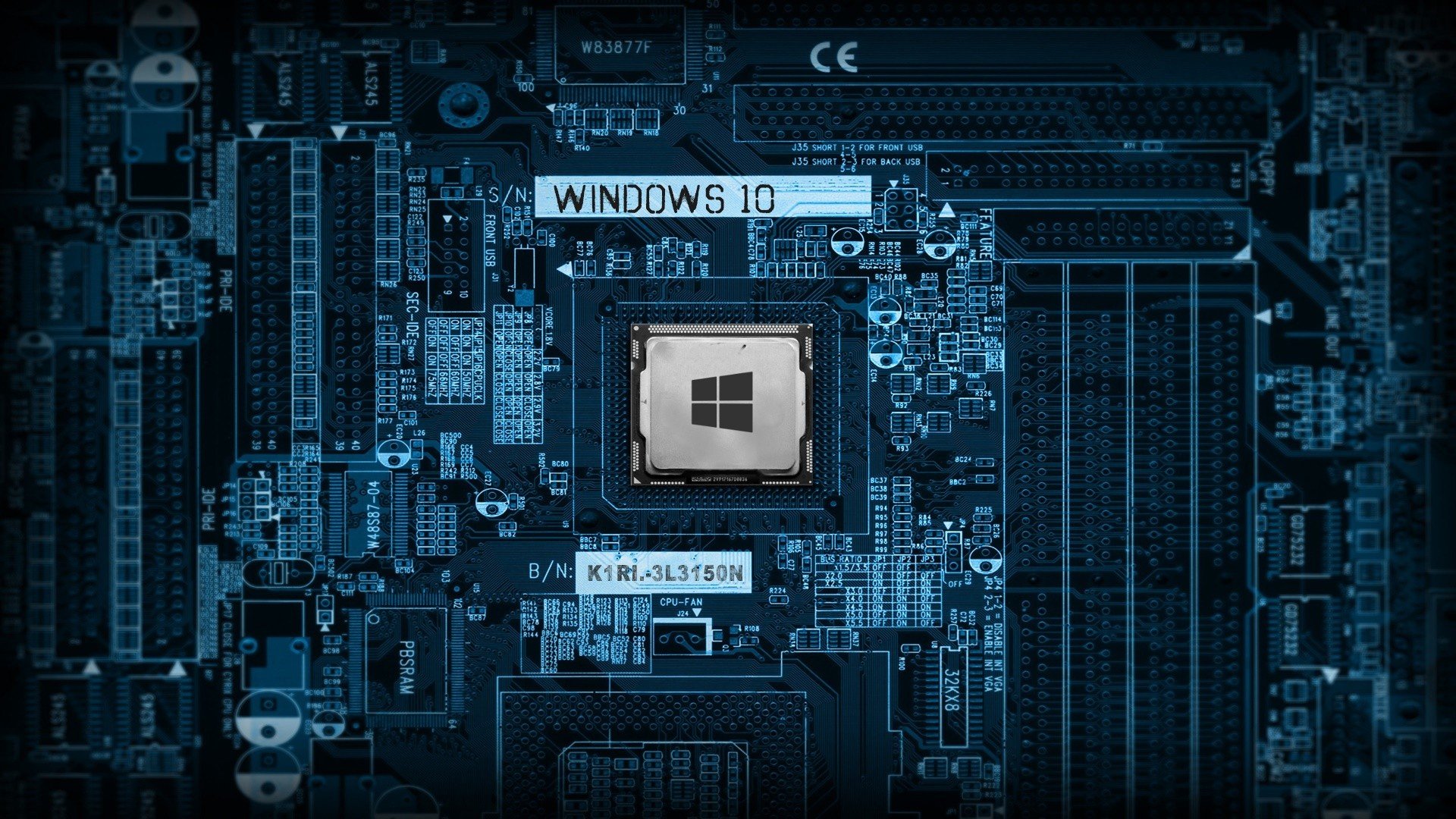 Windows 10 on a computer motherboard HD Wallpaper