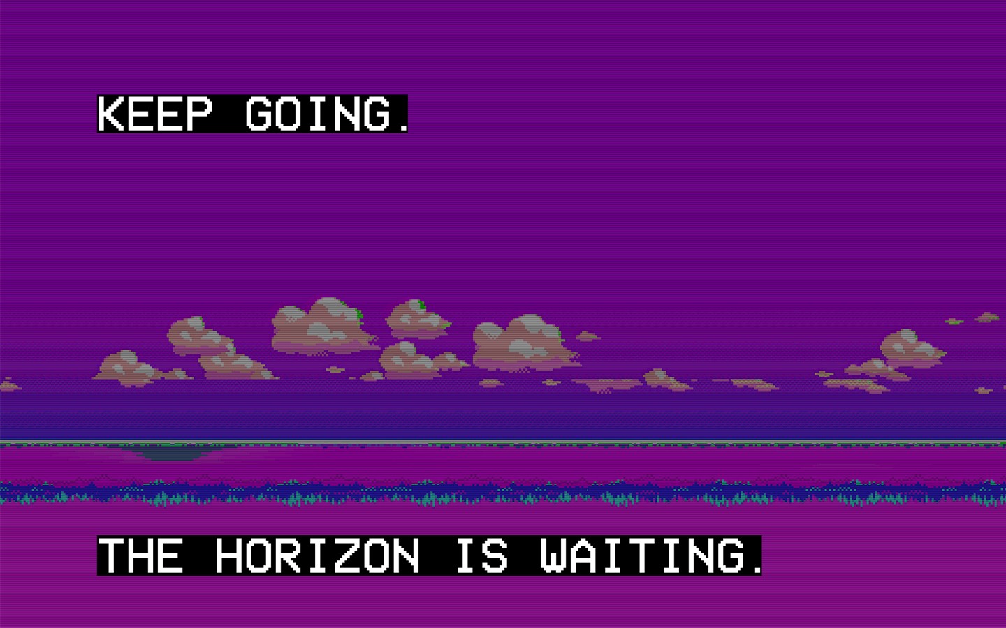 Retro style clouds with text overlay HD Wallpaper