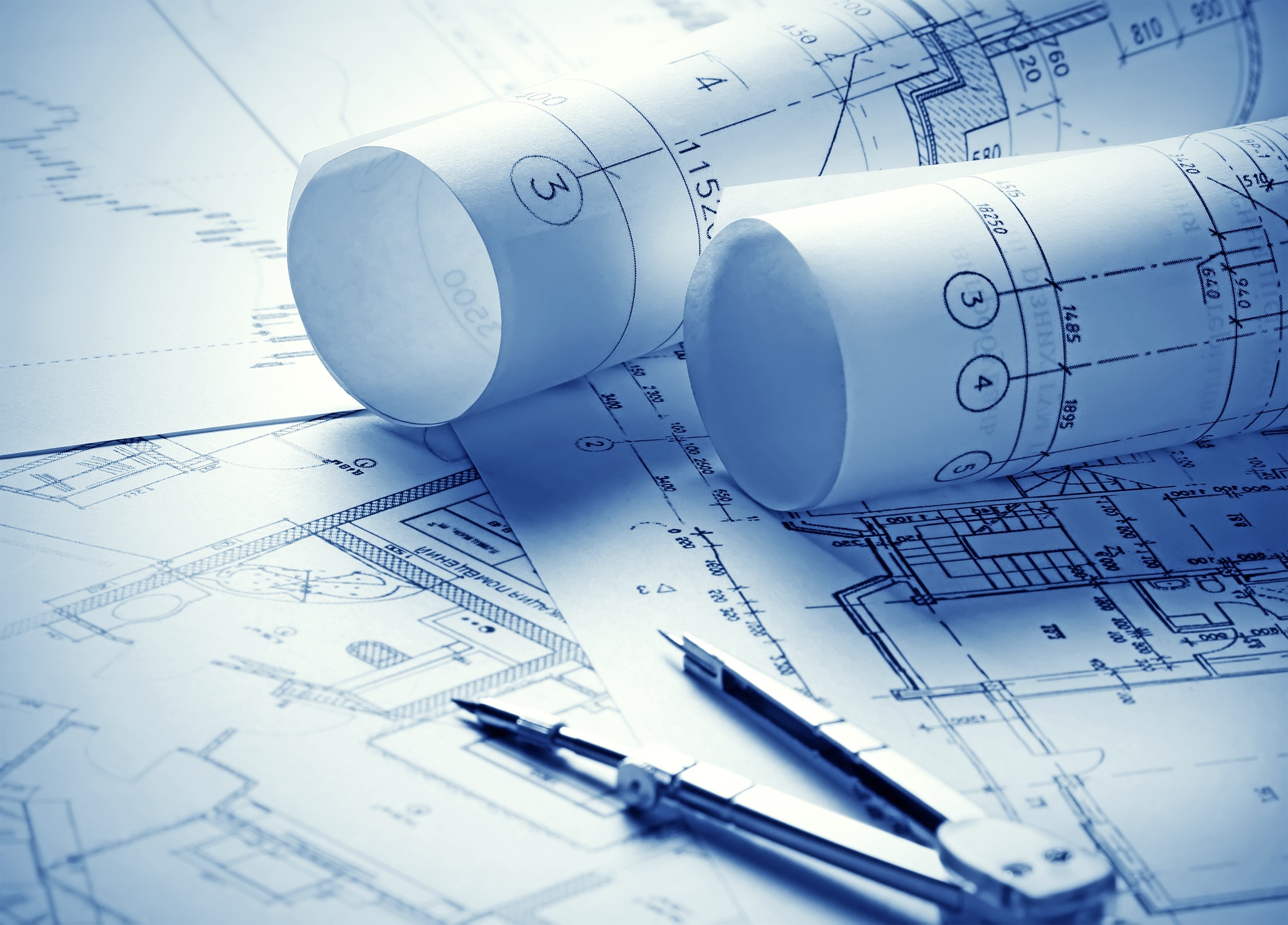 Engineering drawings and compass HD Wallpaper