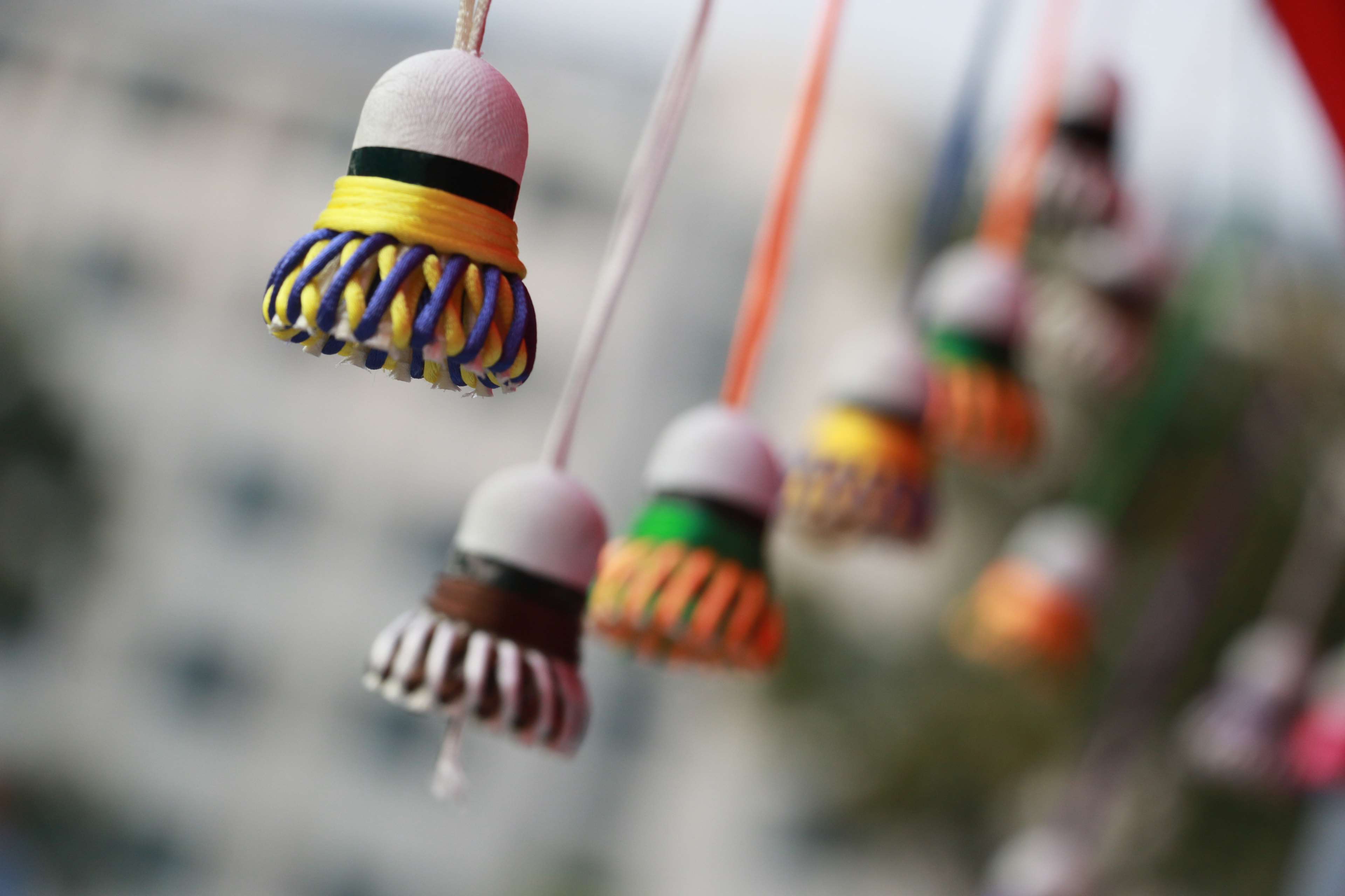 Handmade Badminton Shuttlecocks Hanging HD Wallpaper