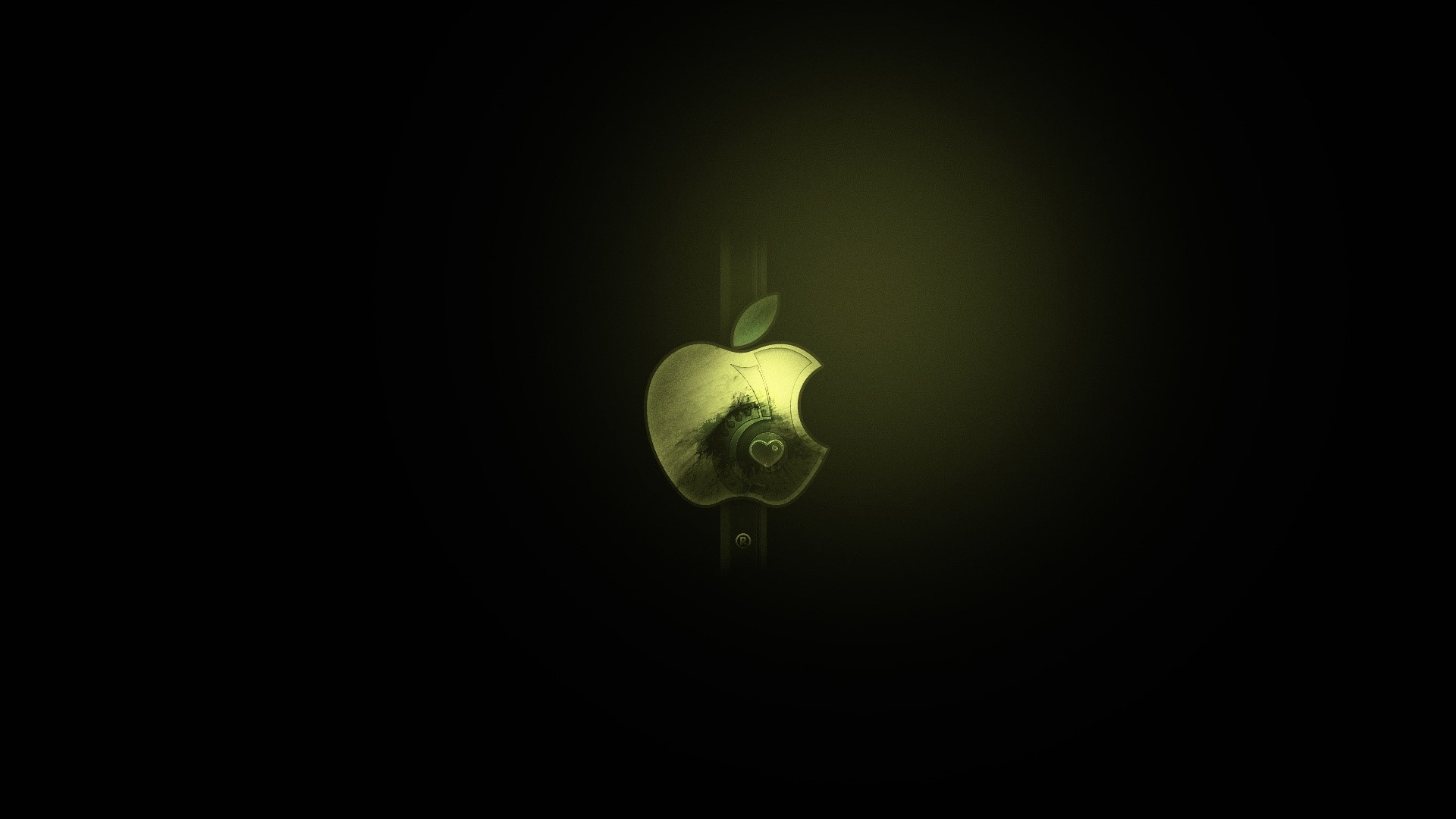 Apple Logo with Mechanical Heart HD Wallpaper