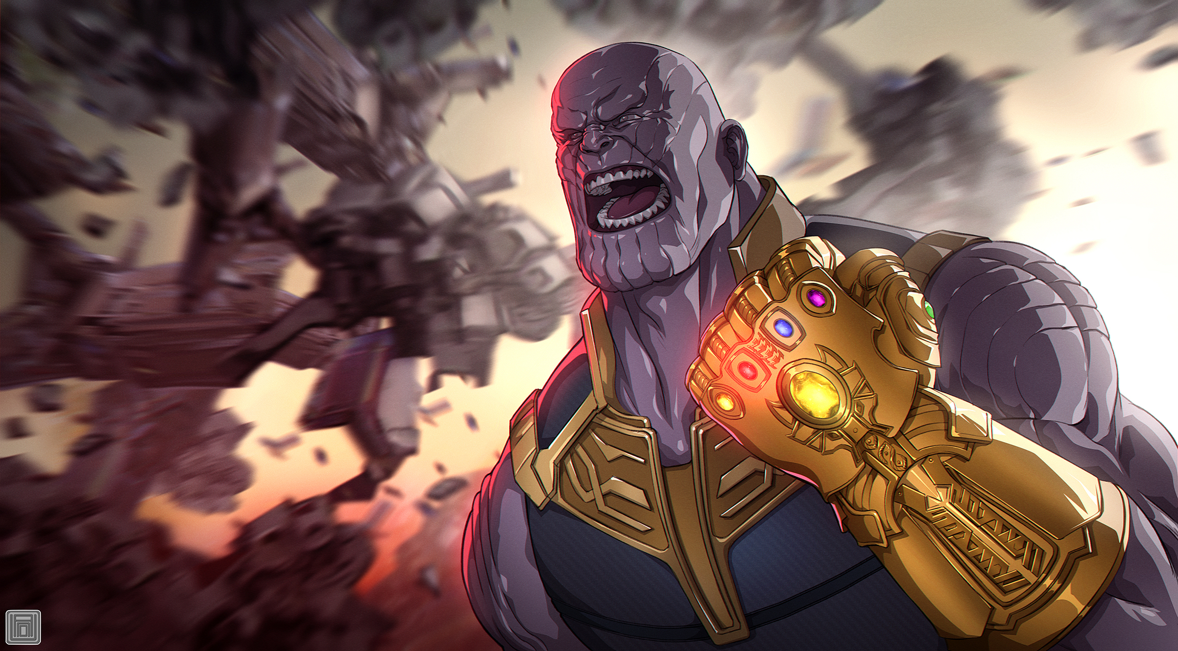Thanos with the Infinity Gauntlet from Avengers Infinity War HD Wallpaper