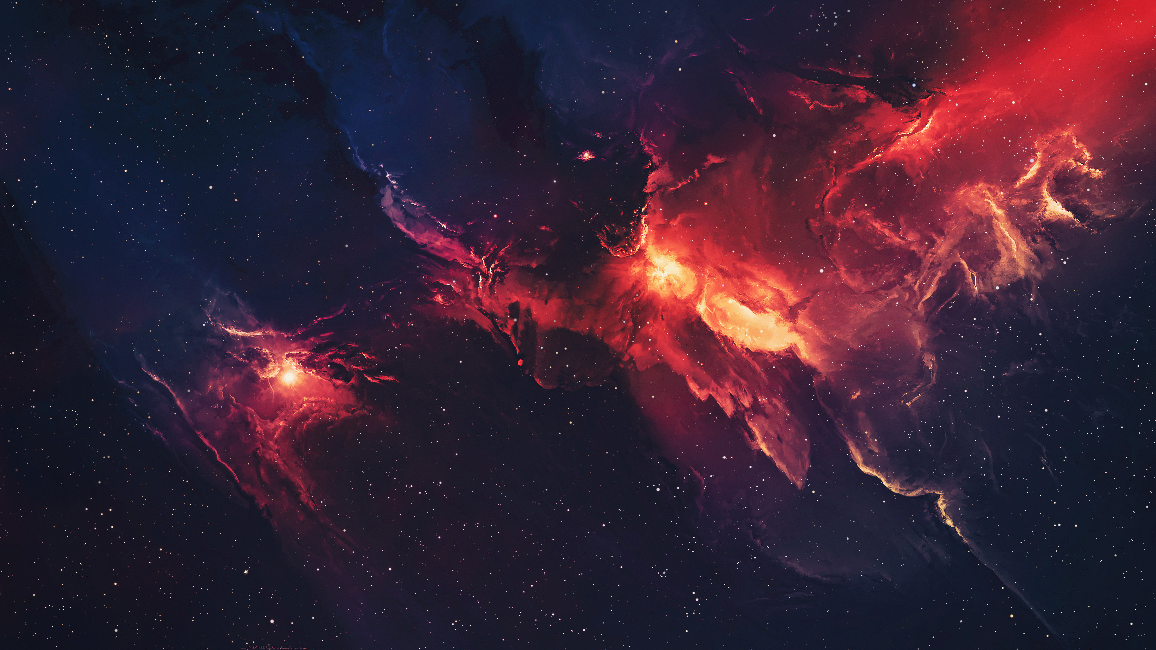 Digital universe with stars and nebula 4K HD Wallpaper