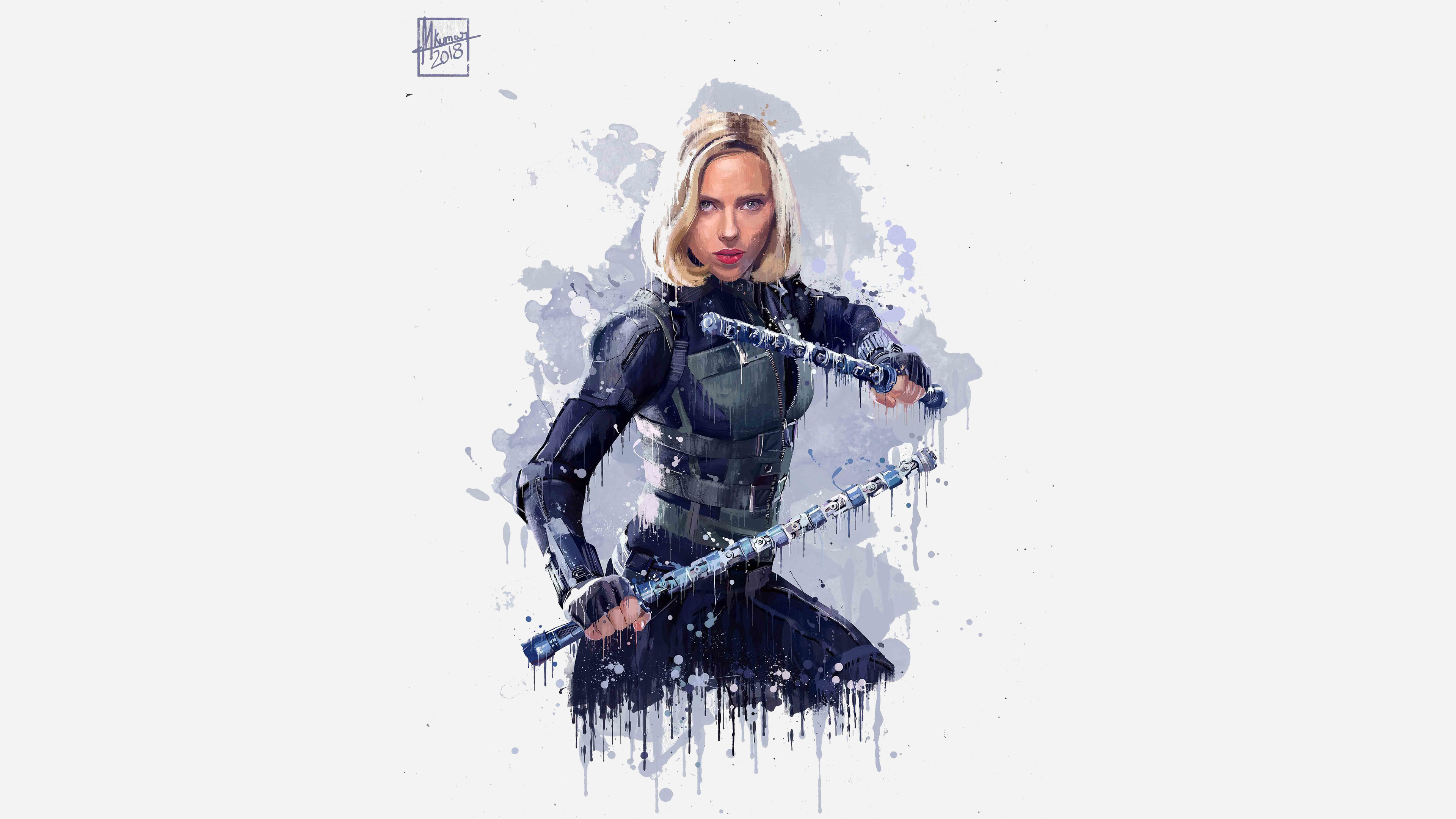 Black Widow from Avengers Infinity War artwork HD Wallpaper