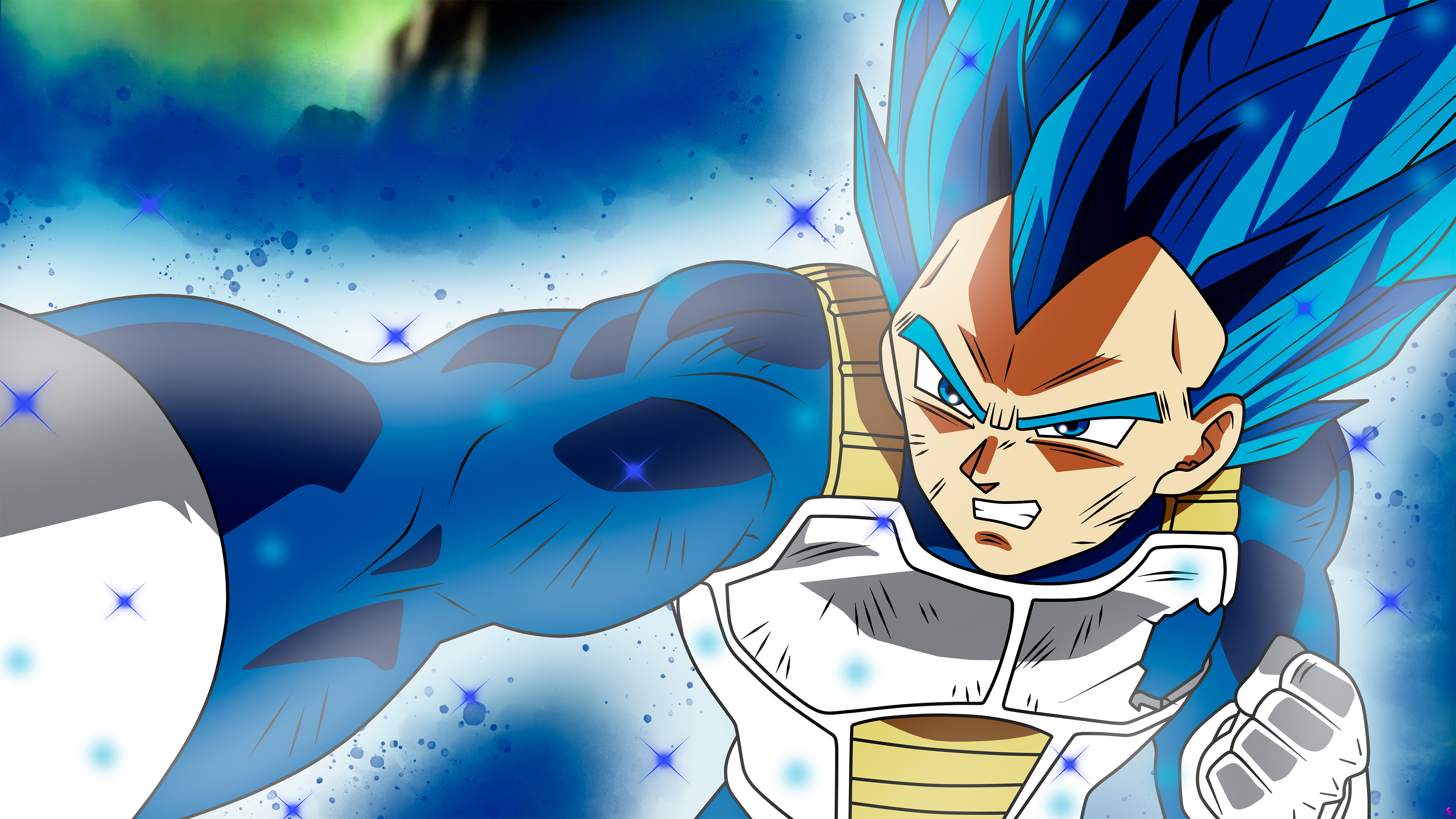 Vegeta from Dragon Ball Super in Super Saiyan Blue HD Wallpaper