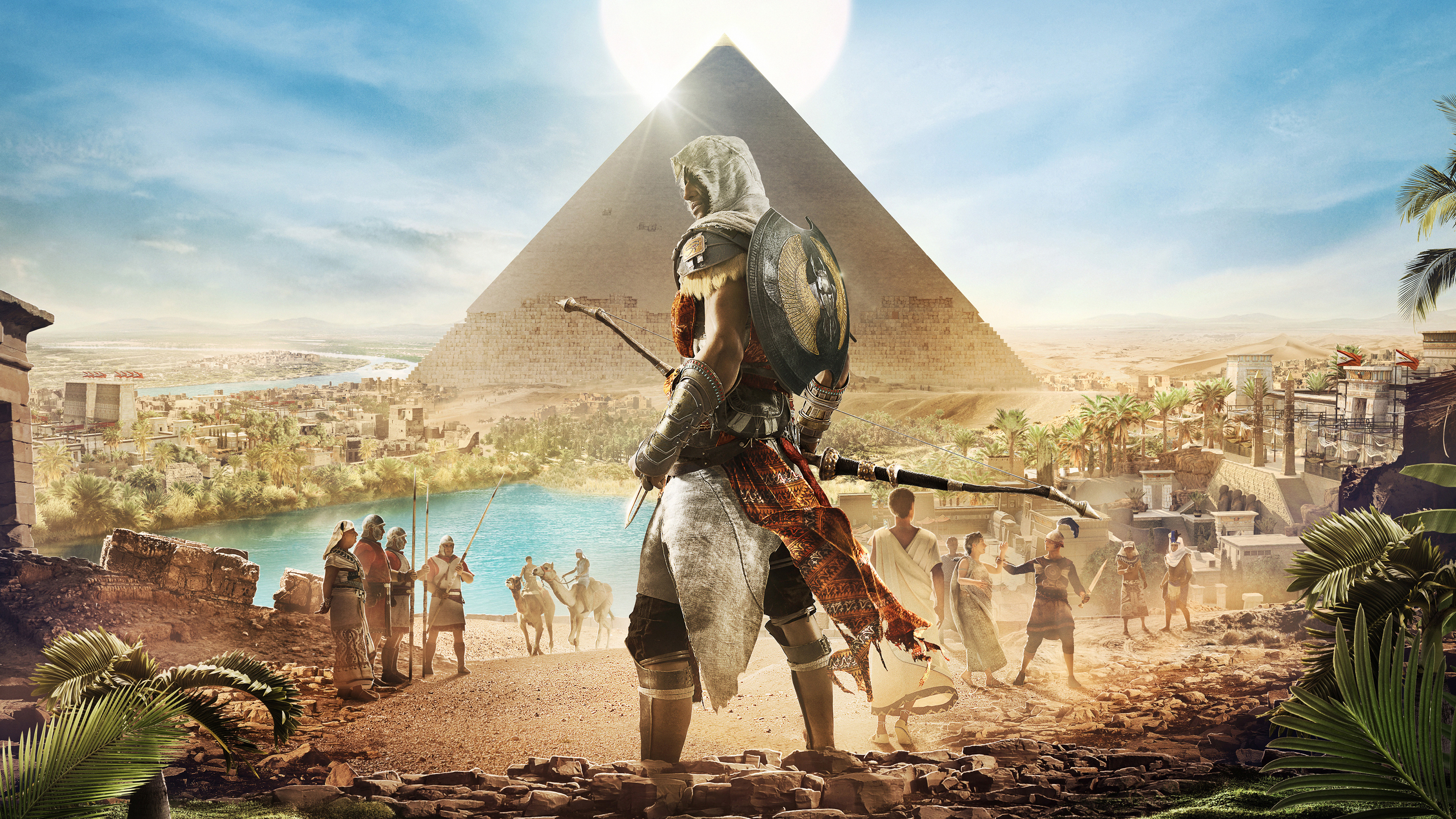Bayek from Assassin's Creed Origins in Egypt HD Wallpaper
