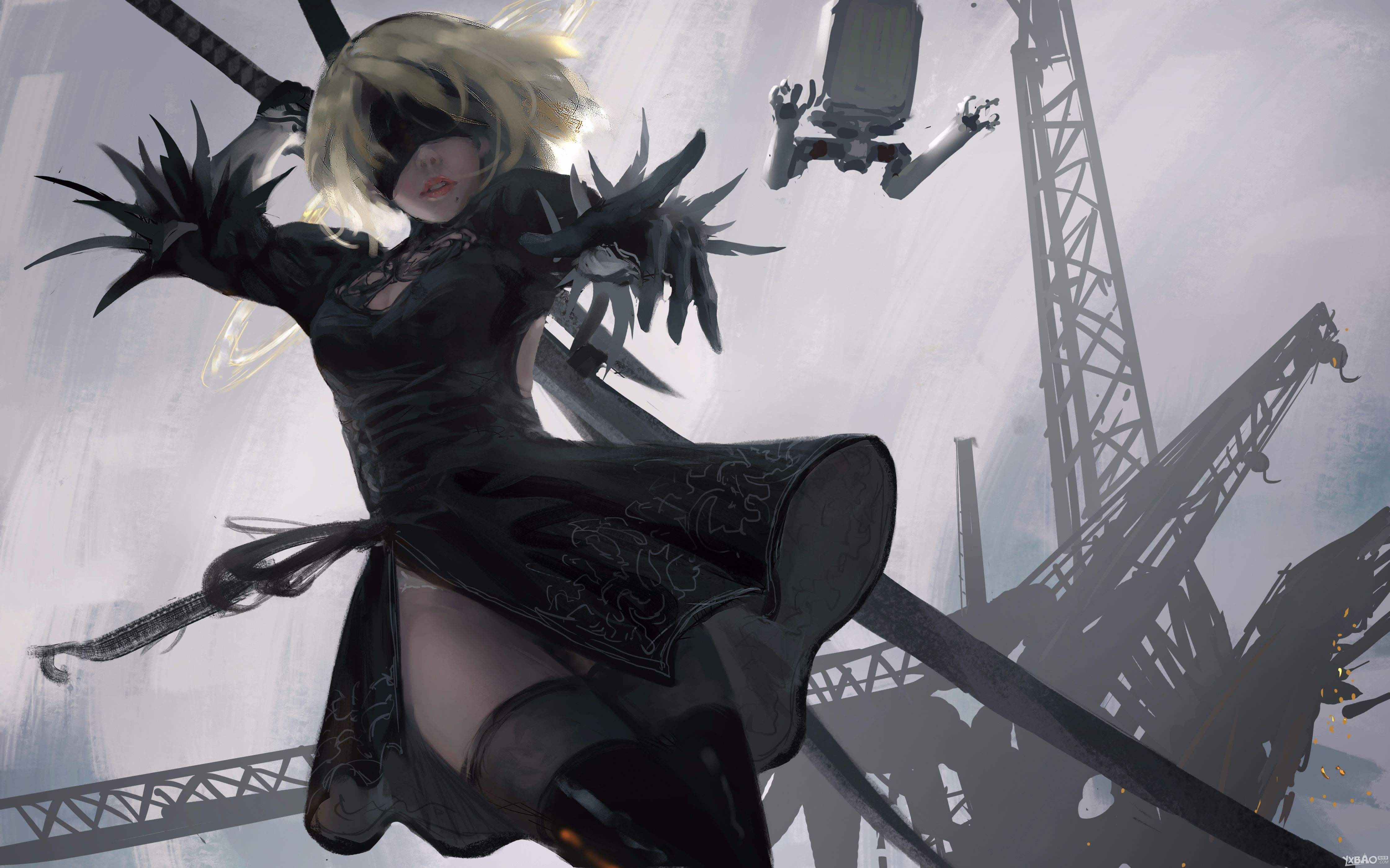 2B from Nier: Automata in 4K HD Wallpaper