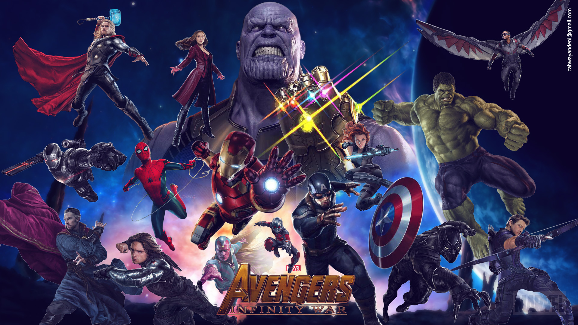Avengers: Infinity War characters with Thanos HD Wallpaper