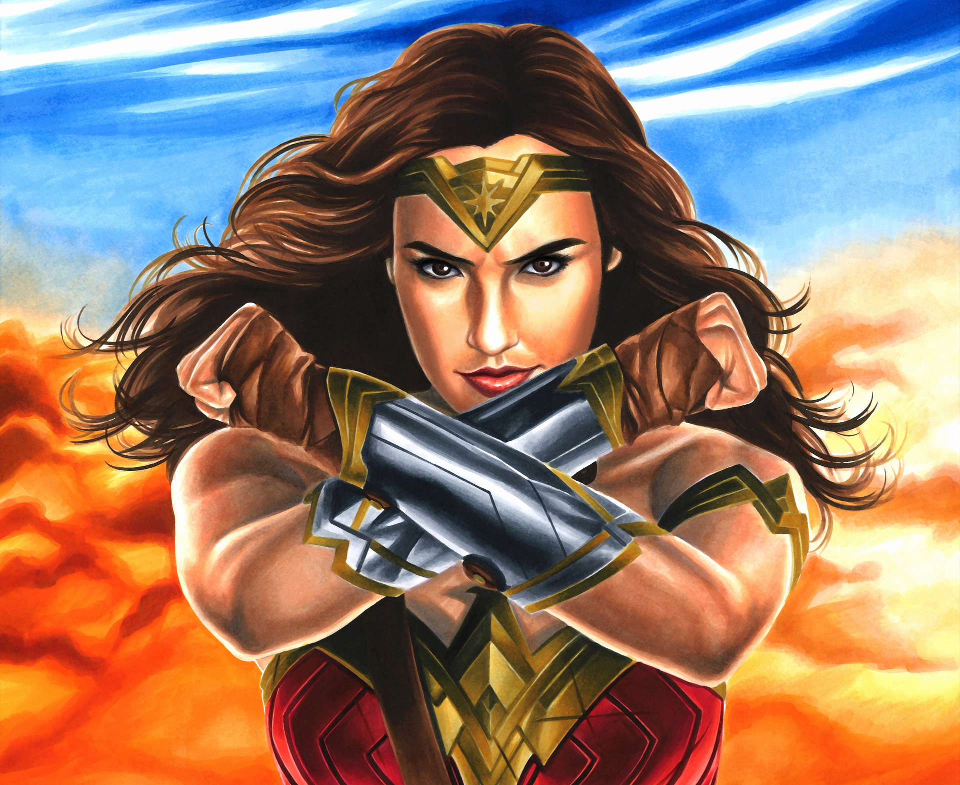 Wonder Woman artwork by an artist HD Wallpaper