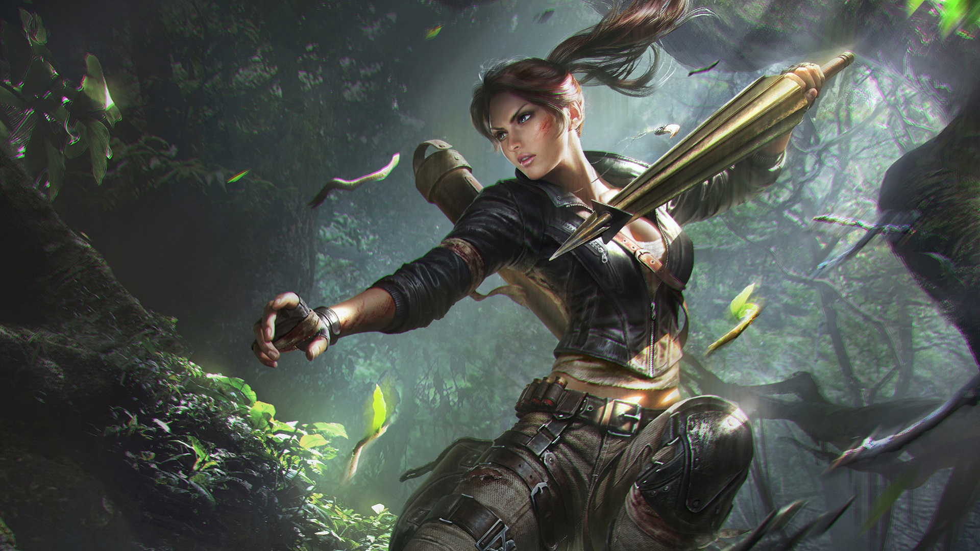 Lara Croft from Tomb Raider artwork HD Wallpaper