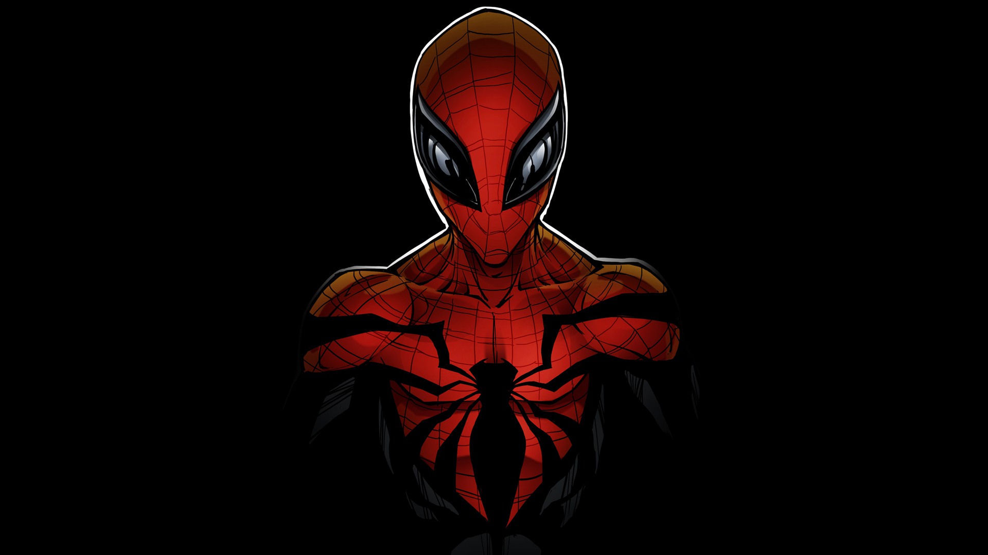 Spider-Man artwork with black background HD Wallpaper