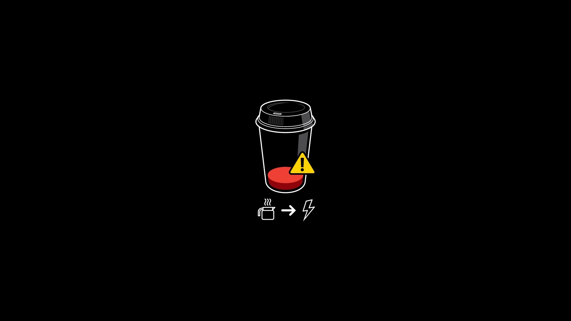 Coffee cup low battery warning HD Wallpaper