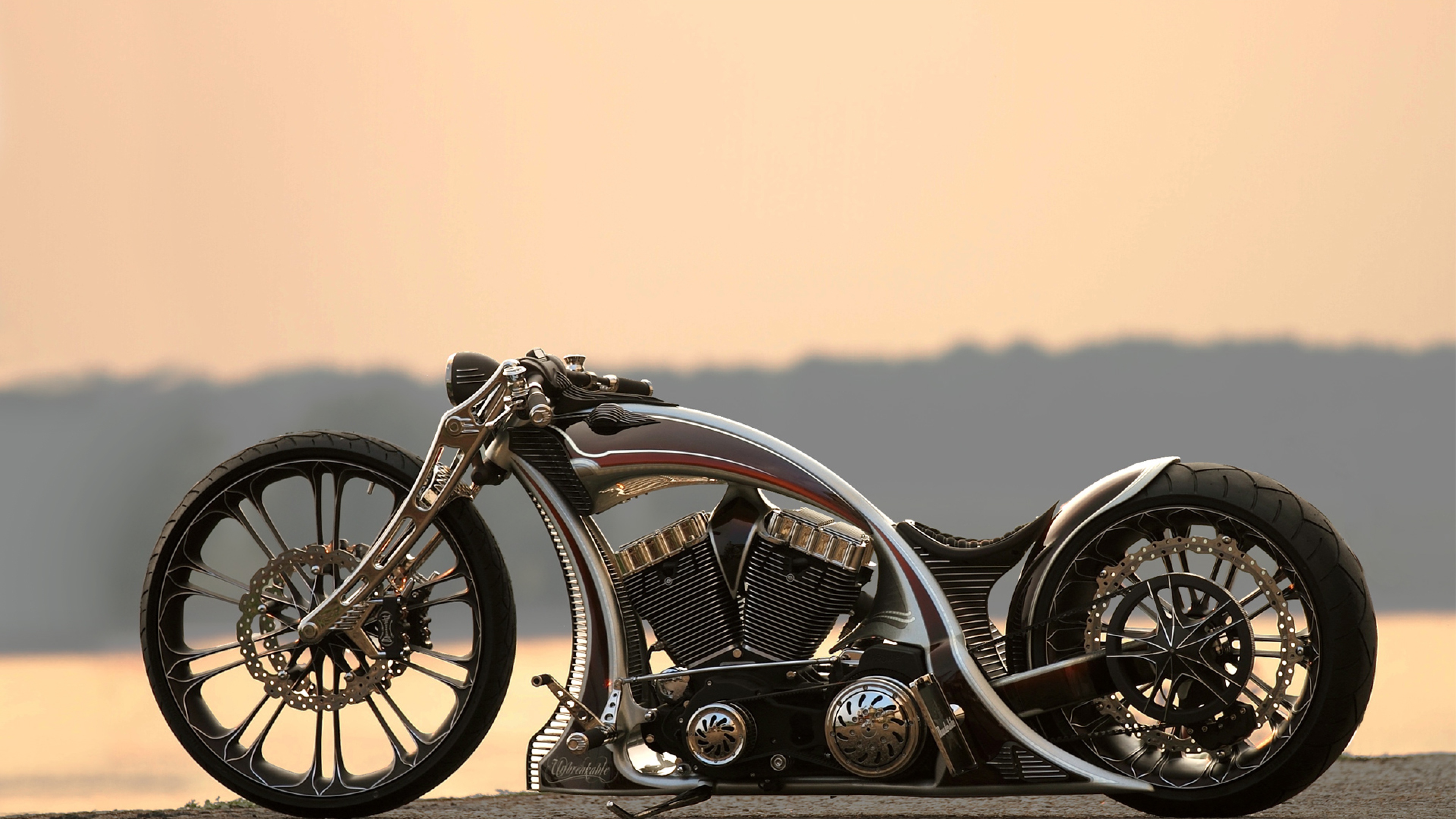 Custom Chopper Motorcycle HD Wallpaper