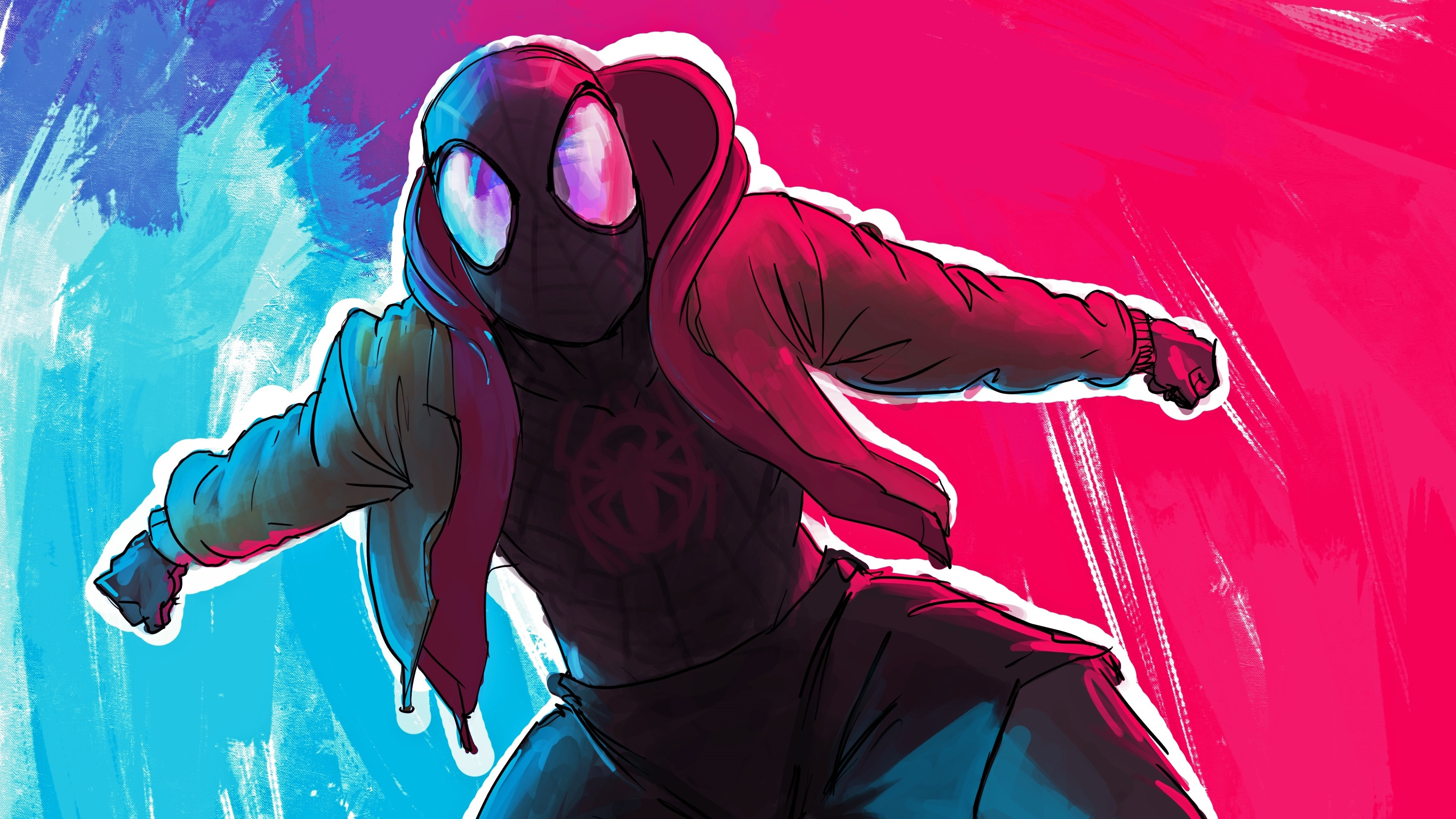Miles Morales from Spider-Man: Into the Spider-Verse artwork HD Wallpaper