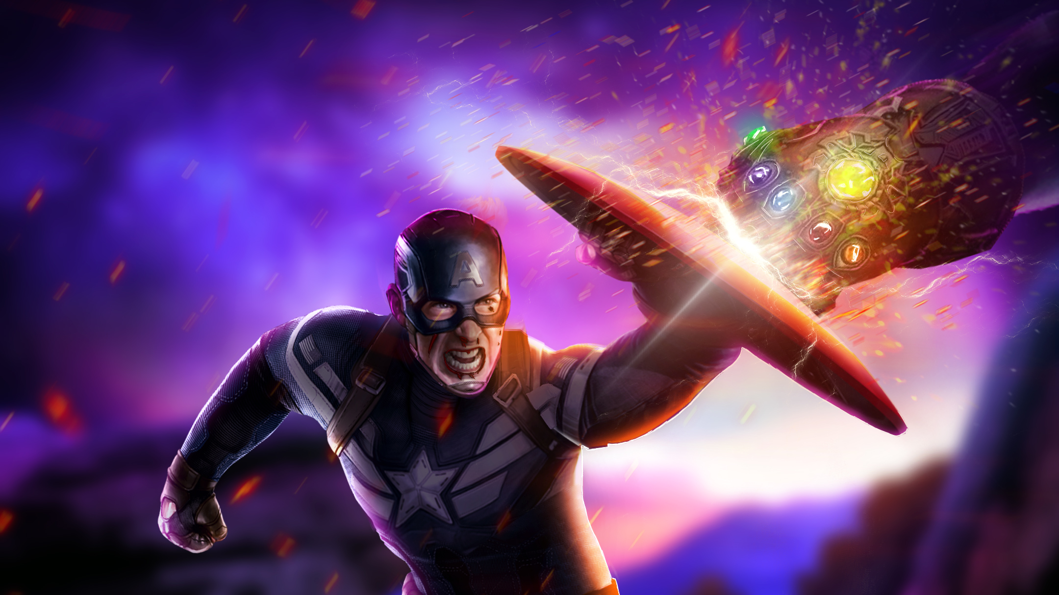Captain America with the Infinity Gauntlet from Avengers: Endgame HD Wallpaper