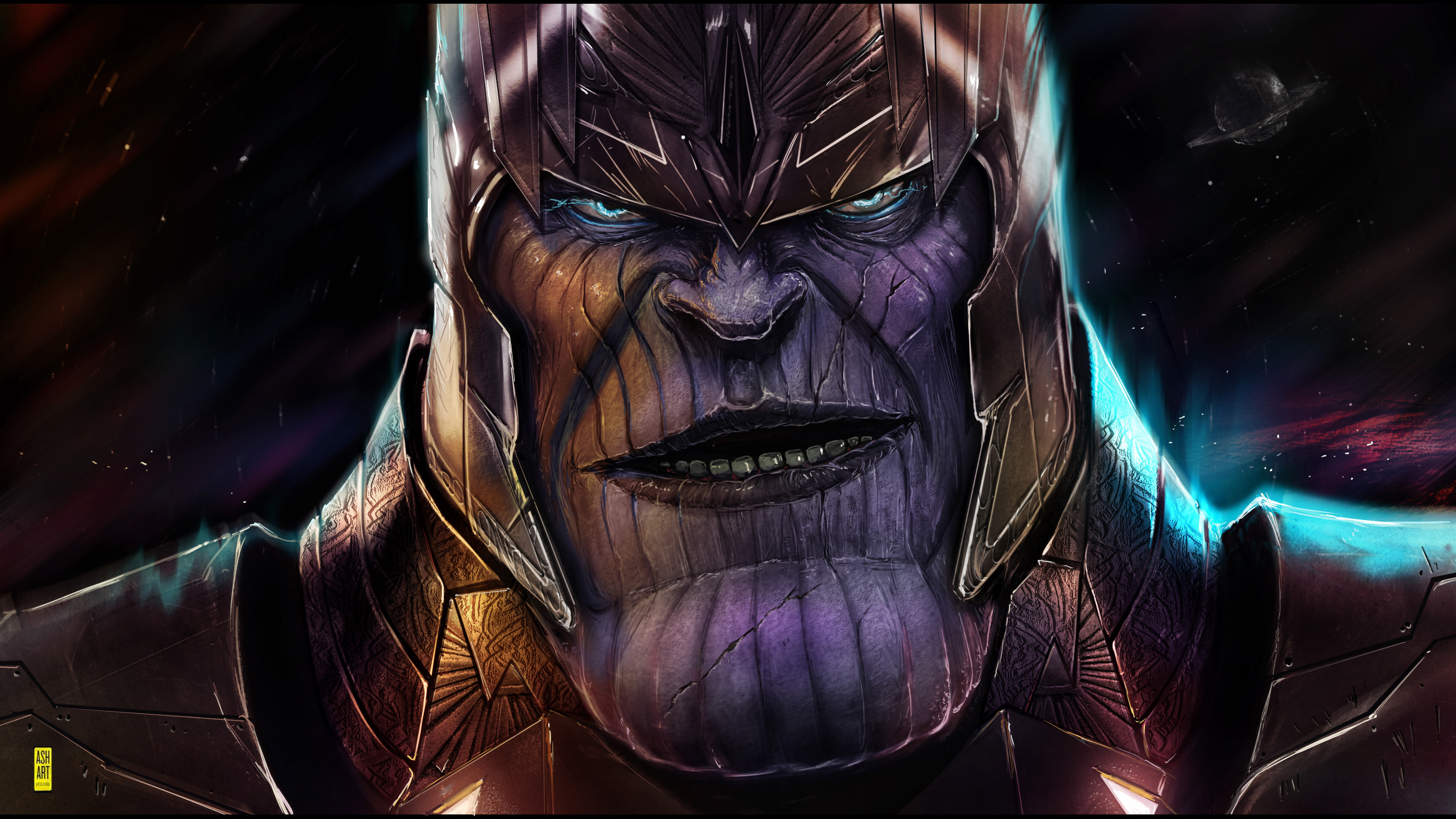 Thanos Close-Up Digital Art 4K HD Wallpaper