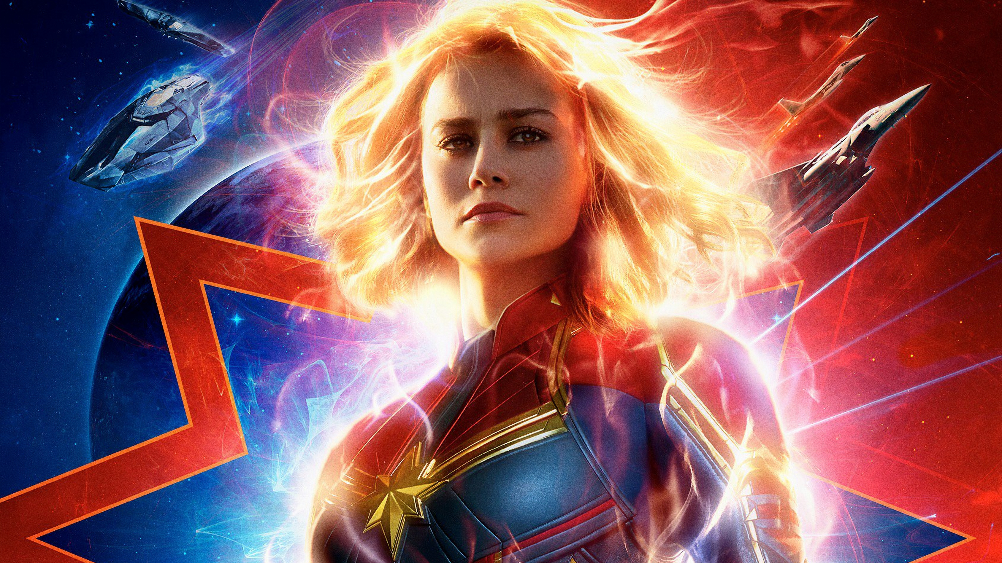 Captain Marvel from Marvel Comics Poster 4K HD Wallpaper