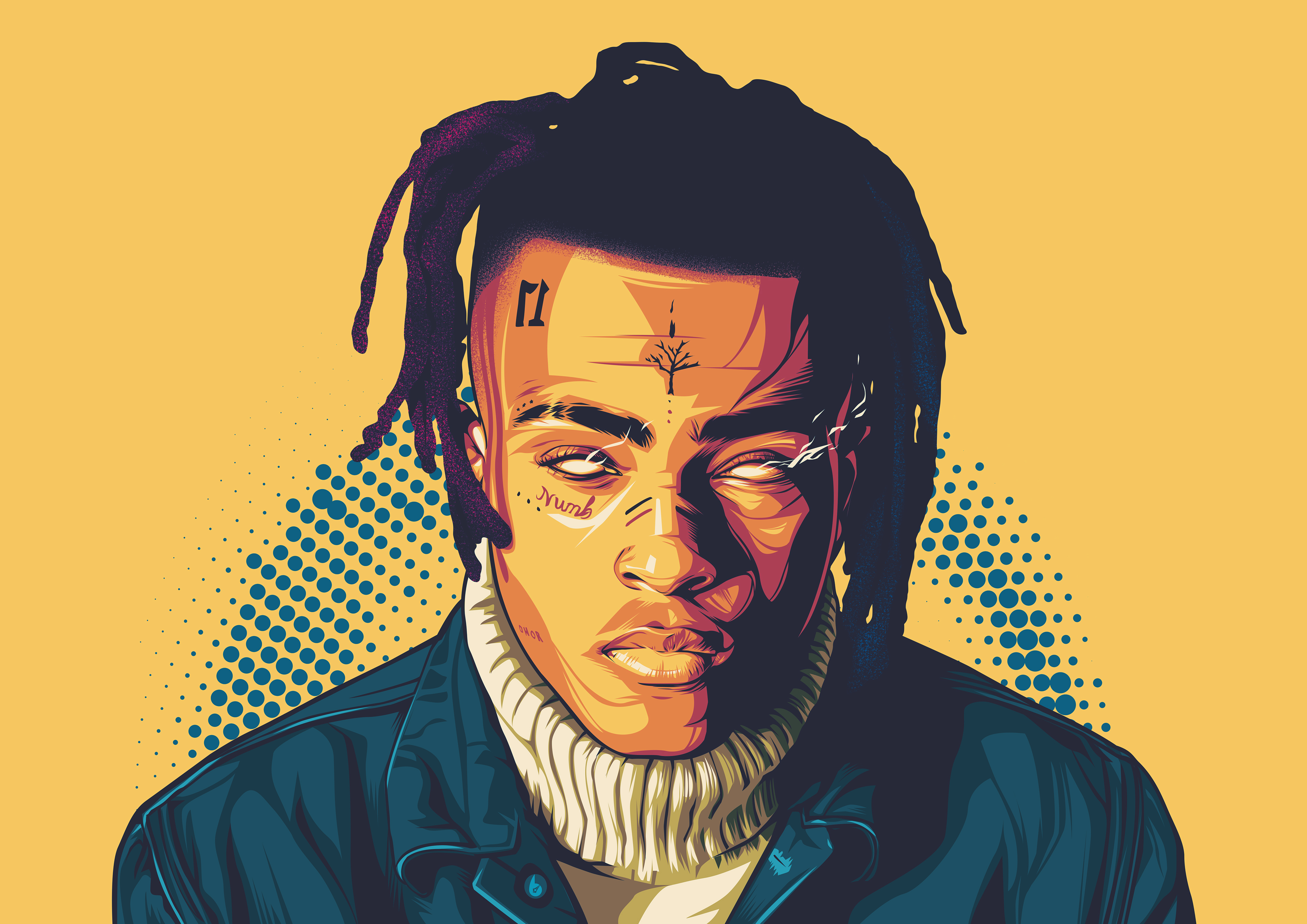 XXXTentacion digital art portrait HD Wallpaper